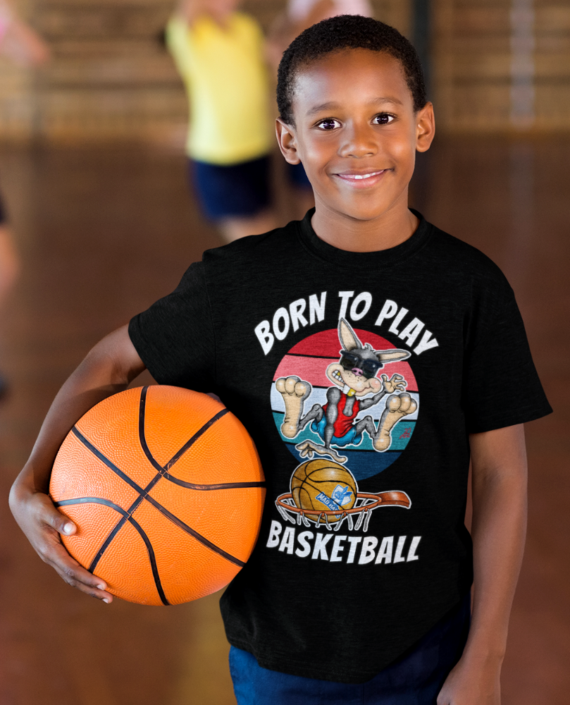 Born to Play Basketball T-Shirt — Retro Cartoon Basketball Tee