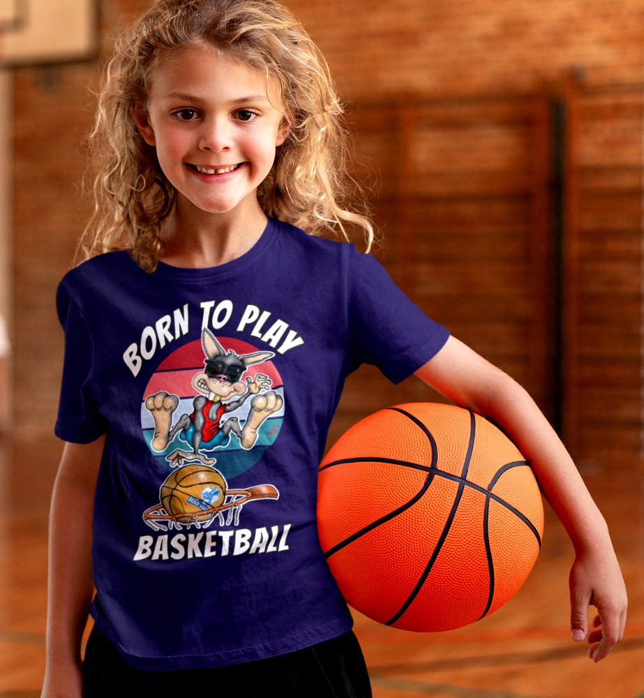 Born to Play Basketball T-Shirt — Retro Cartoon Basketball Tee