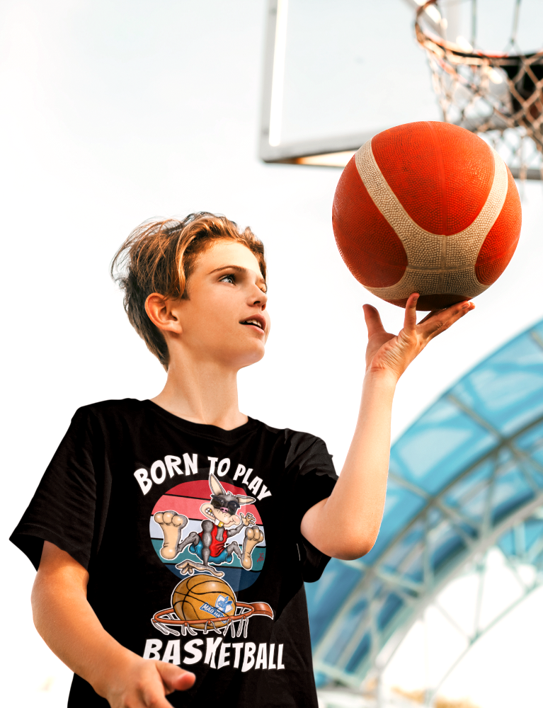 Born to Play Basketball T-Shirt — Retro Cartoon Basketball Tee