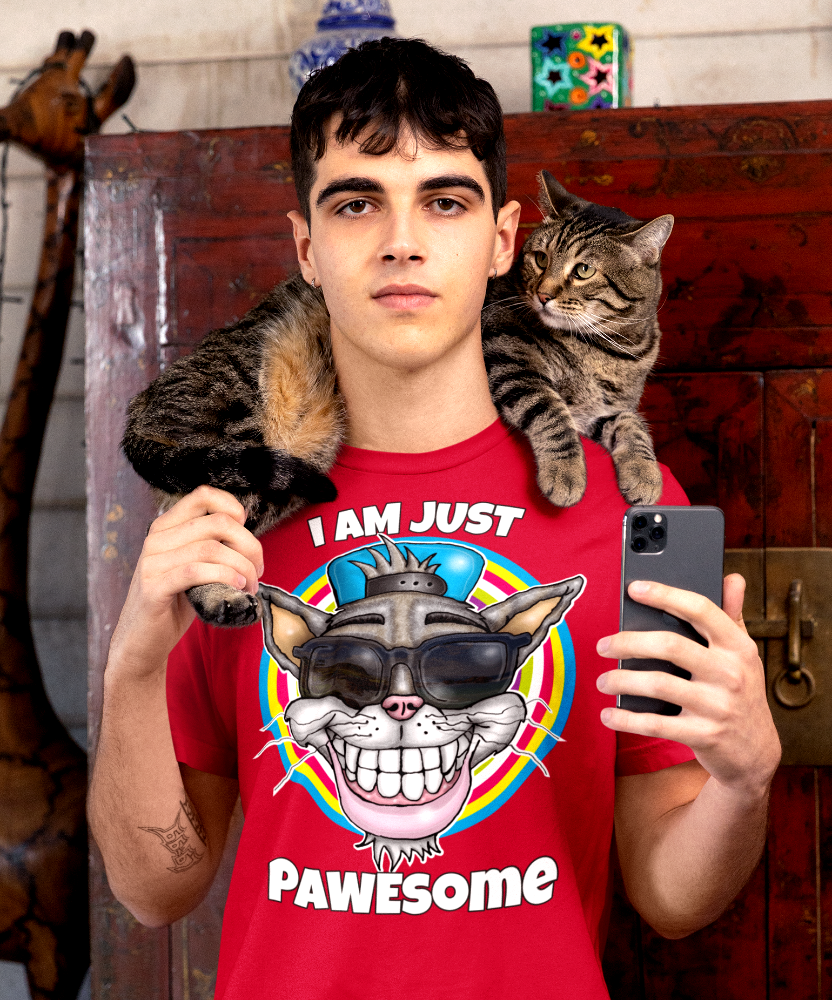 I Am Just PAWESOME Cat Graphic T-Shirt