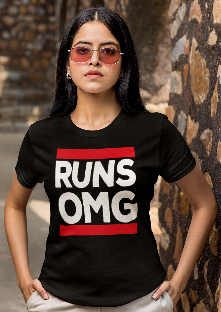 RUNS OMG Old Skool Rap Joke Tee — Vintage Hip Hop Graphic T-Shirt