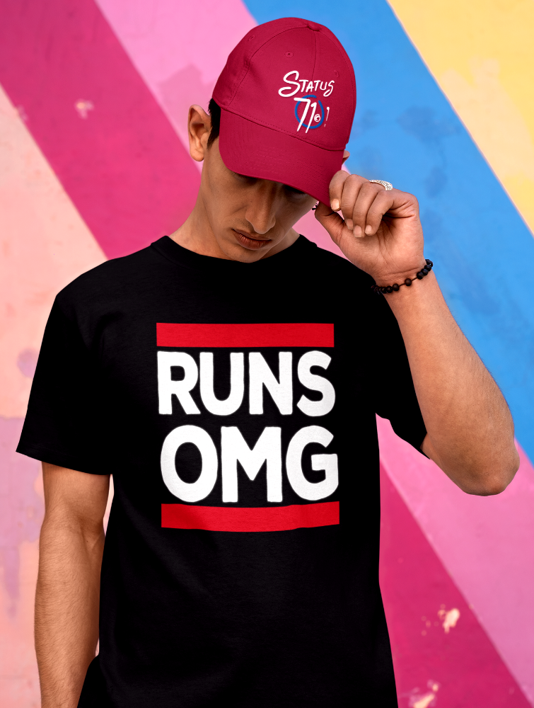 RUNS OMG Old Skool Rap Joke Tee — Vintage Hip Hop Graphic T-Shirt