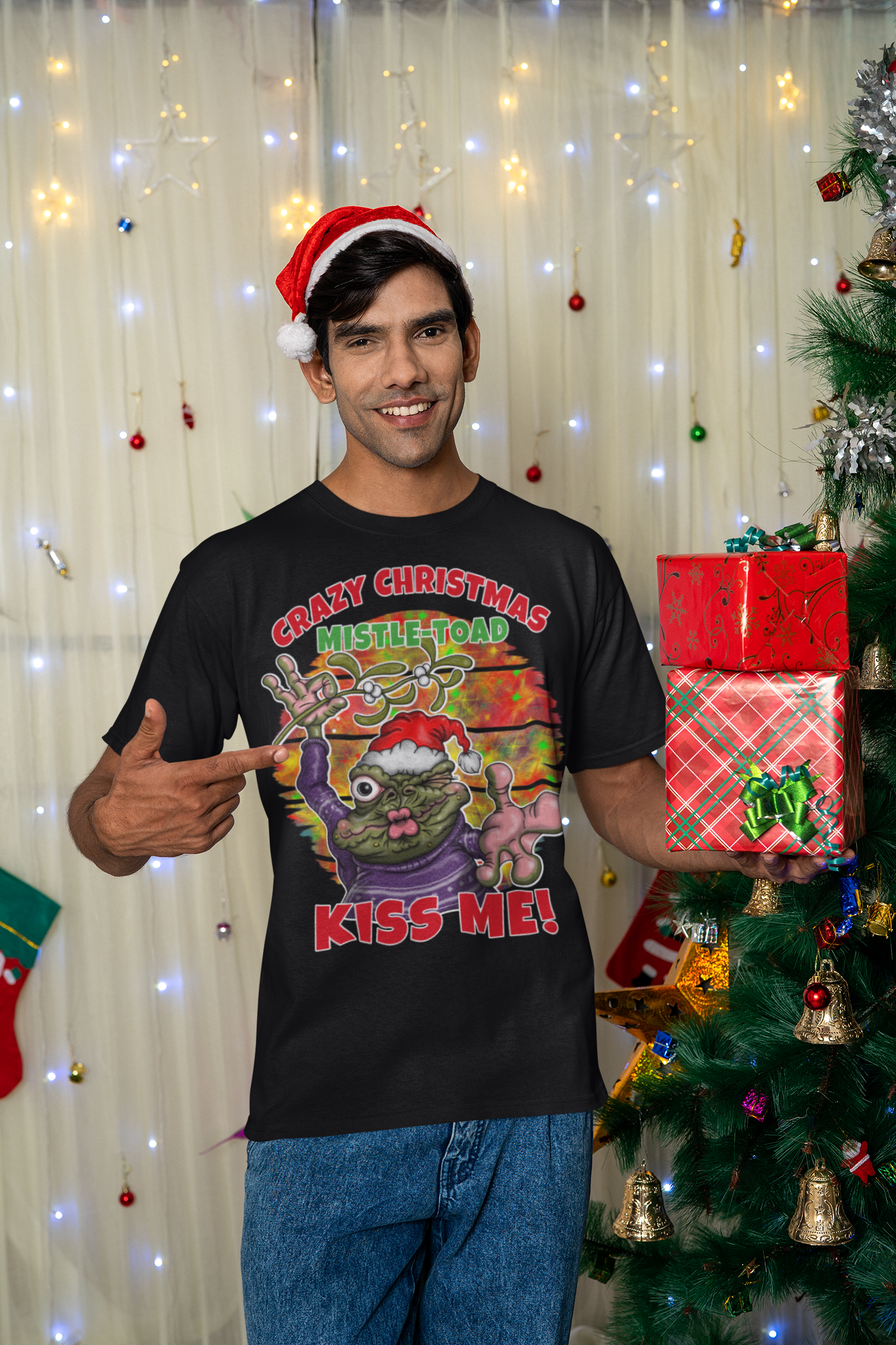 Crazy Christmas Mistle-Toad "Kiss Me" Holiday T-Shirt
