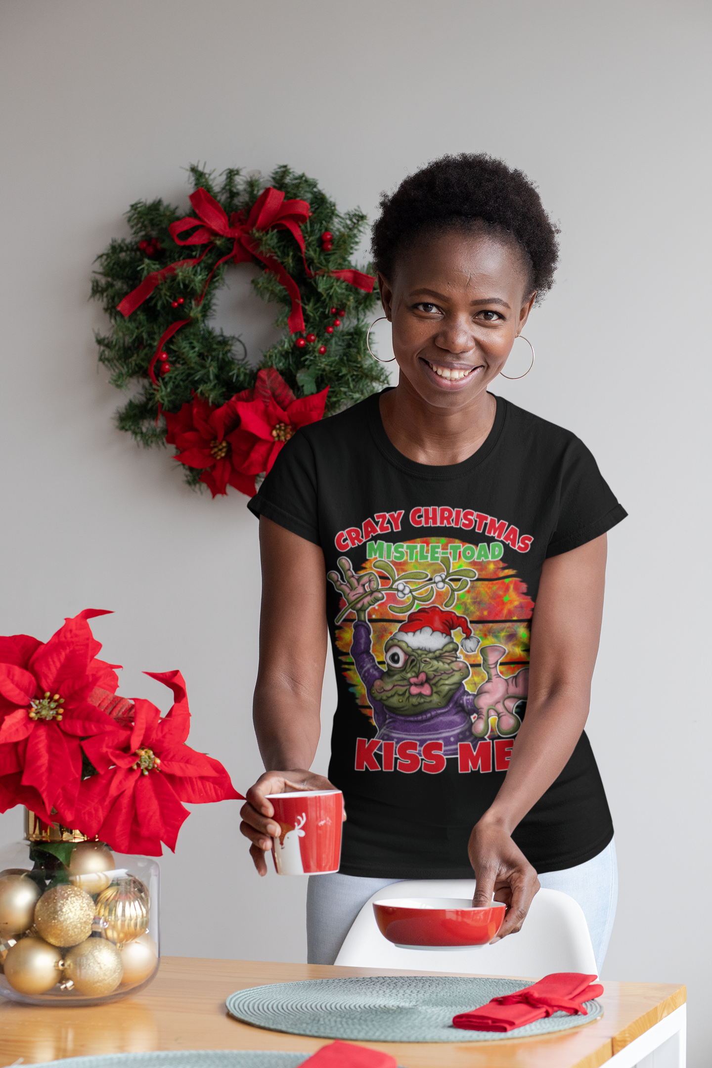 Crazy Christmas Mistle-Toad "Kiss Me" Holiday T-Shirt