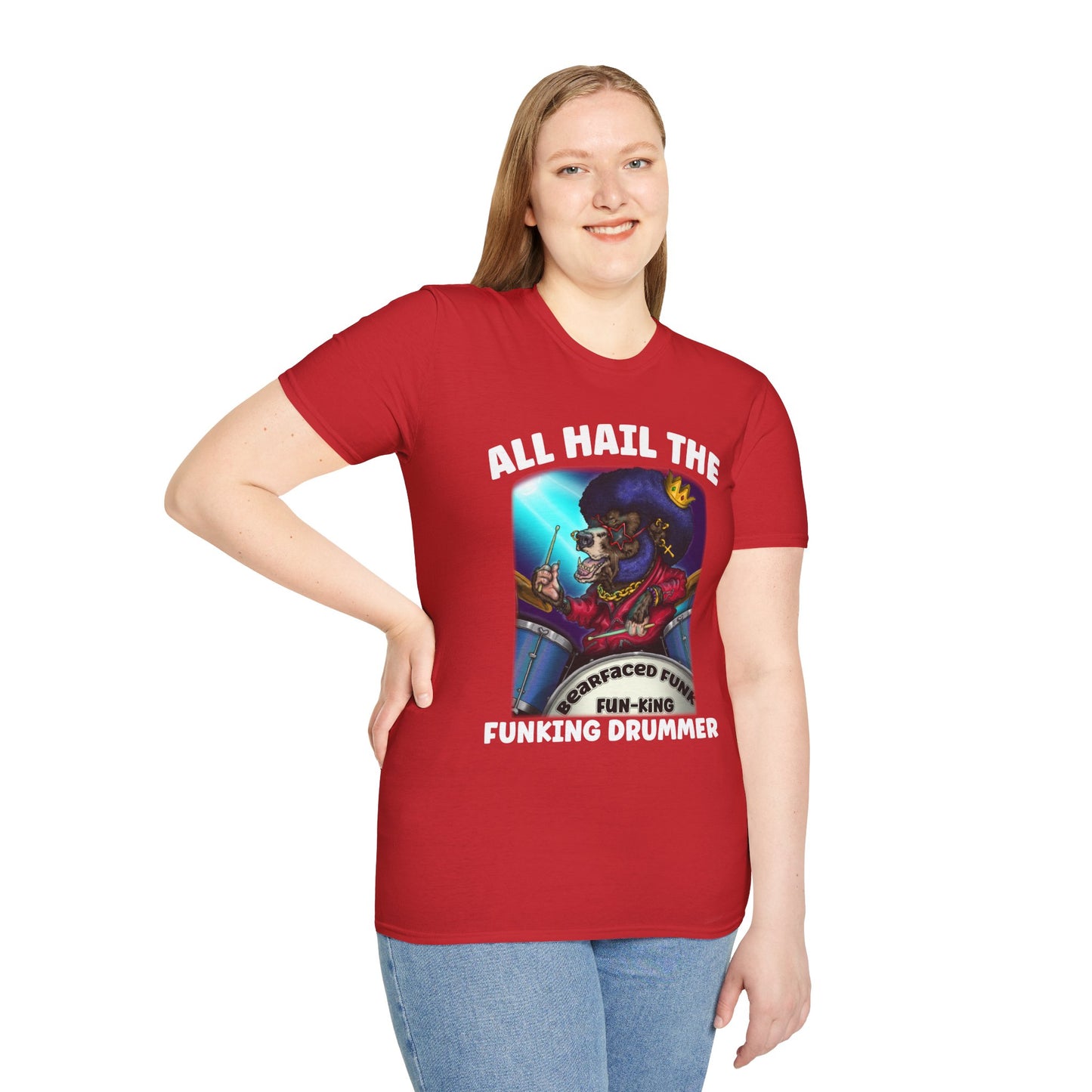 All Hail the Funking Drummer T-Shirt — Retro Funk Drum King Graphic Tee