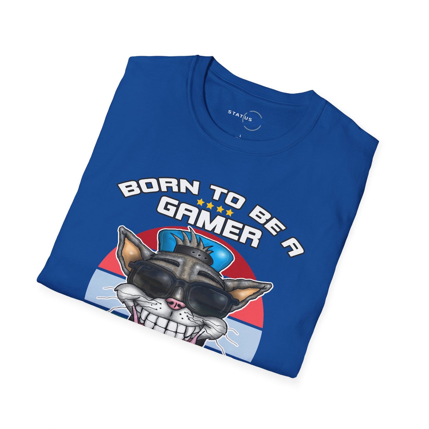 Gamer Cat T-Shirt – "Born to Be a Gamer" Retro Graphic (Lives: 9)