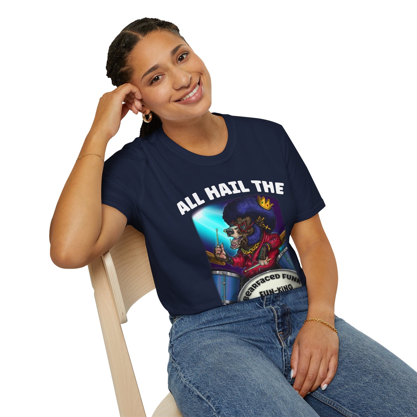All Hail the Funking Drummer T-Shirt — Retro Funk Drum King Graphic Tee