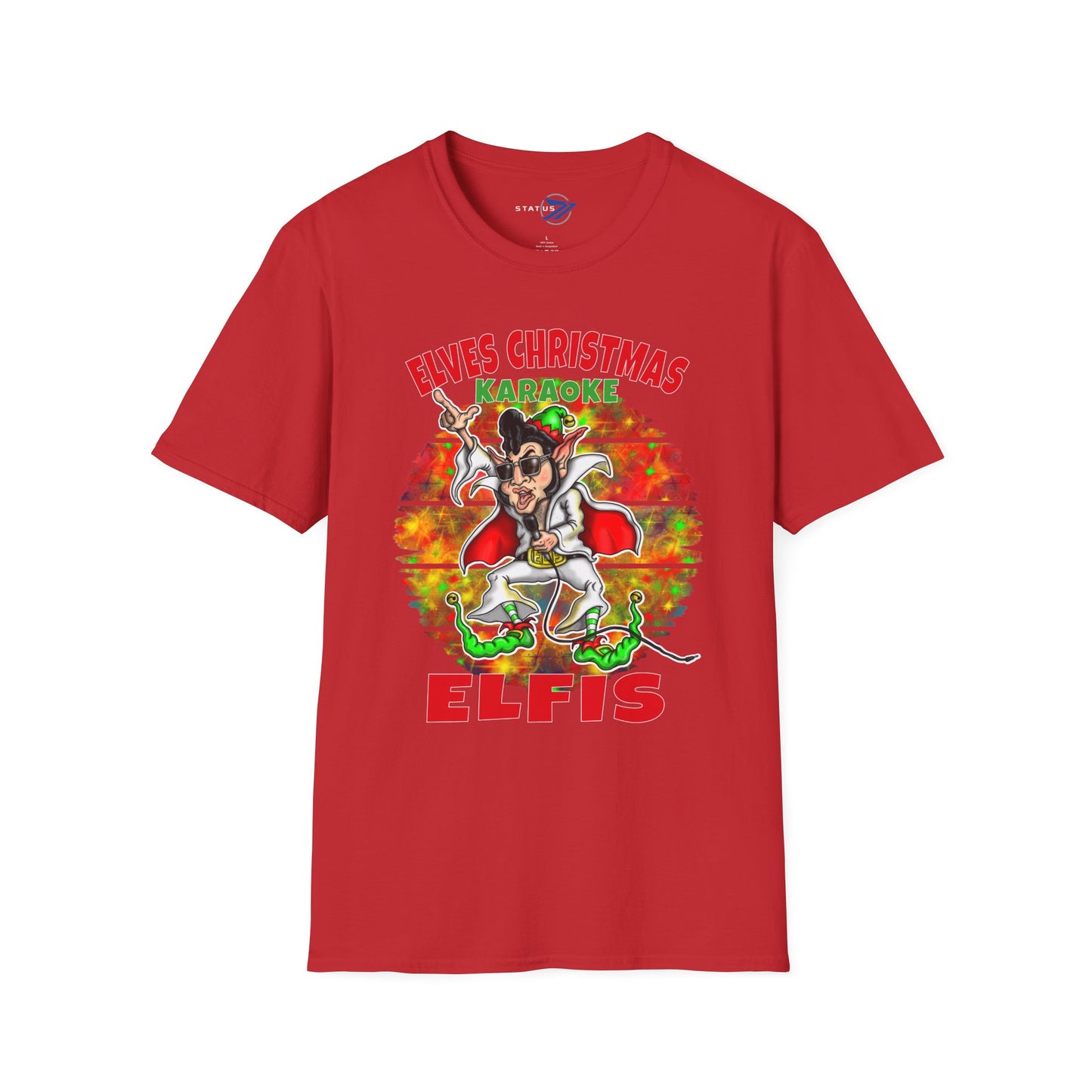 Elfis Christmas T-Shirt — 'Elves Christmas Karaoke' Retro Holiday Tee