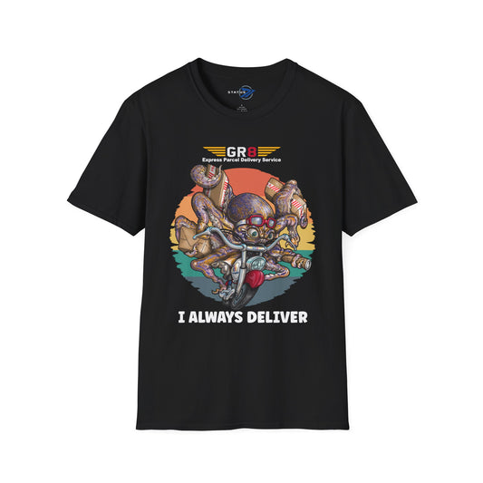 Delivery Octopus T-Shirt — "GR8 Express Parcel Delivery Service" Graphic Tee