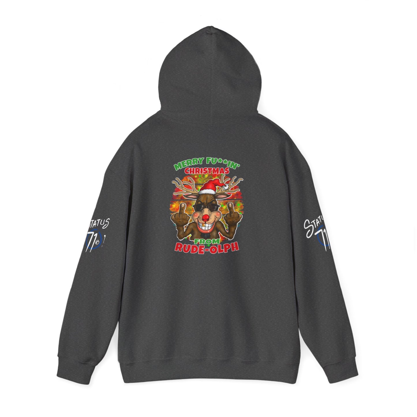 Christmas Rude Rudolph Reindeer Hoodie — Funny Holiday Pullover