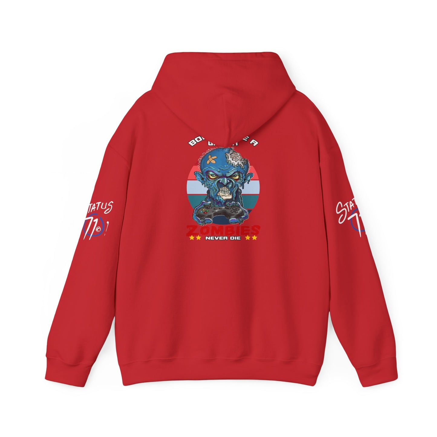 Funny Zombie Gaming Hoodie — Back Graphic Gaming Zombie Design