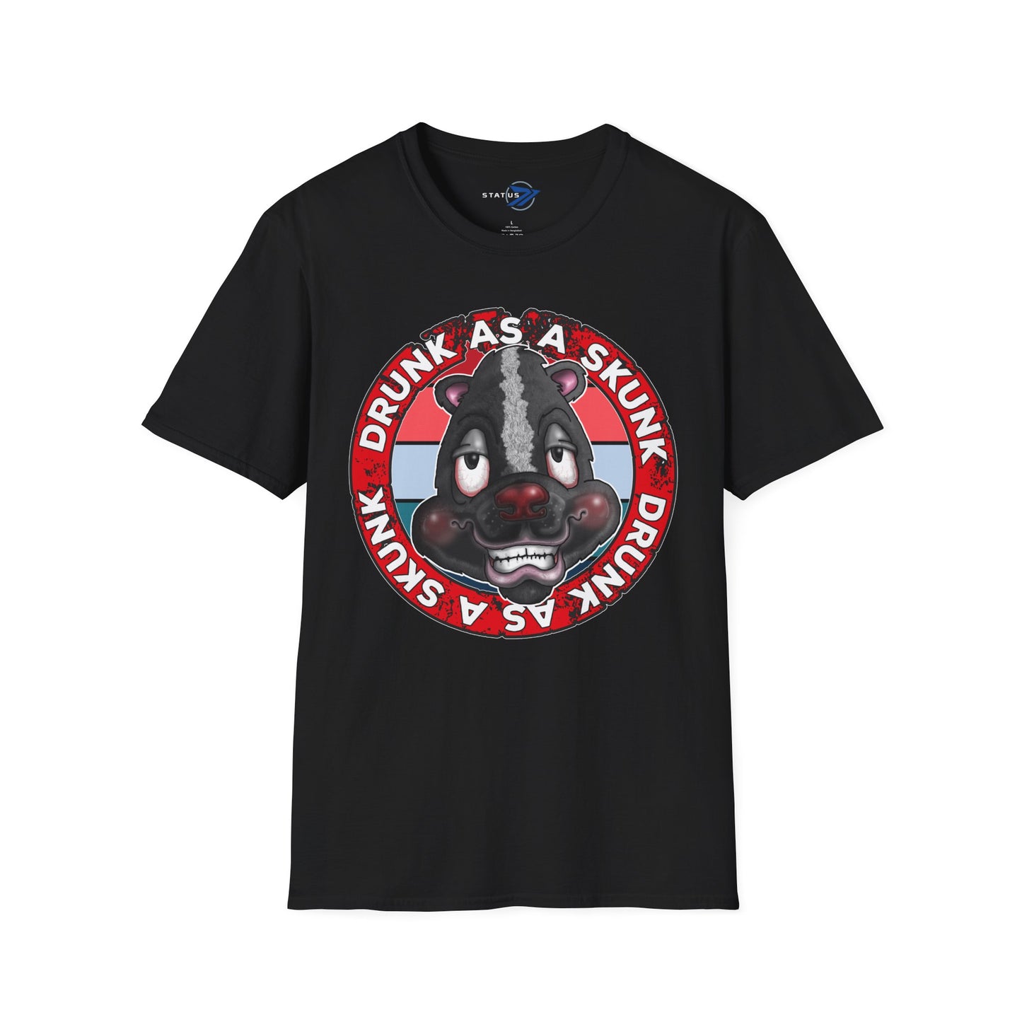 Drunk as a Skunk Graphic T-Shirt — Funny Skunk Cartoon Tee