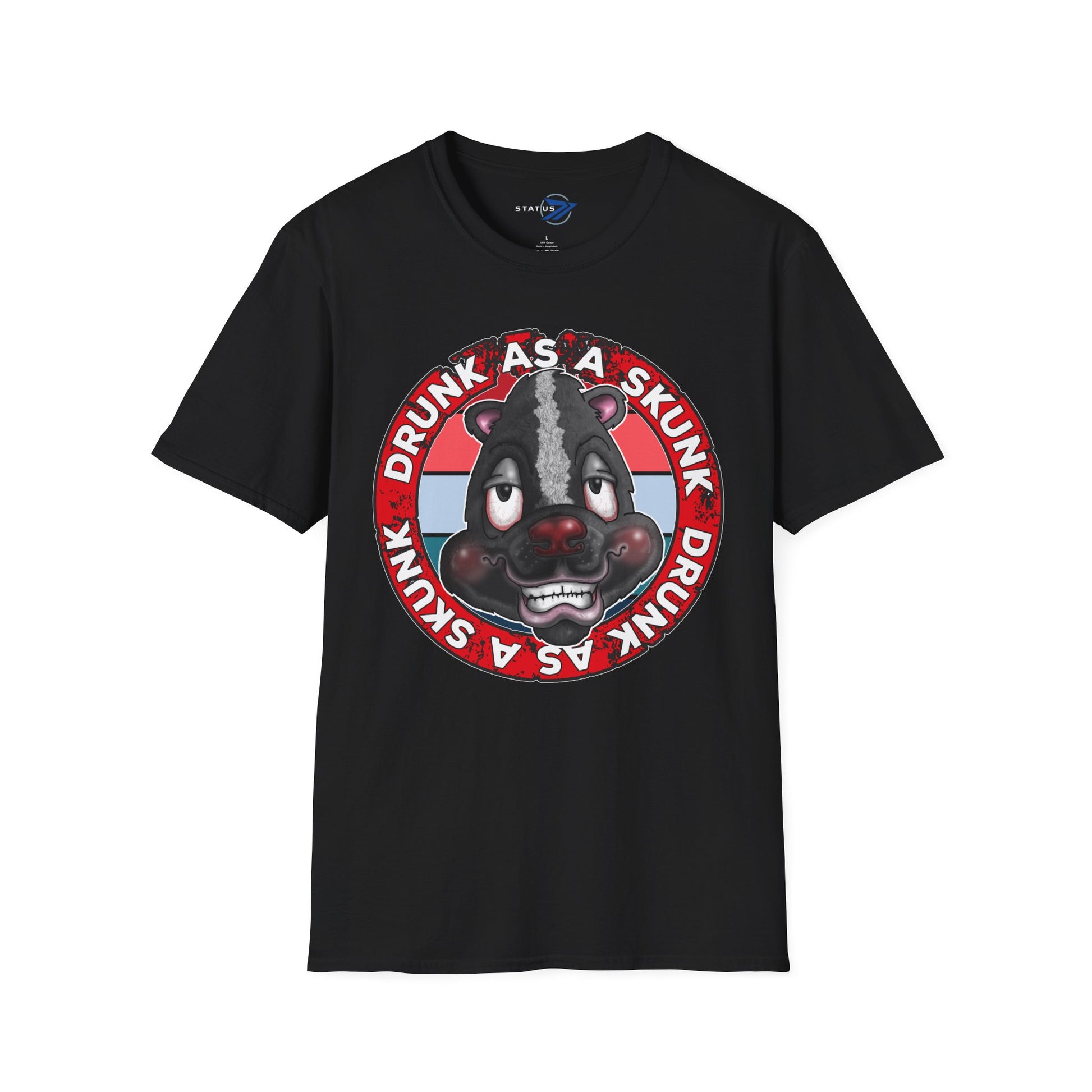 Drunk as a Skunk Graphic T-Shirt — Funny Skunk Cartoon Tee