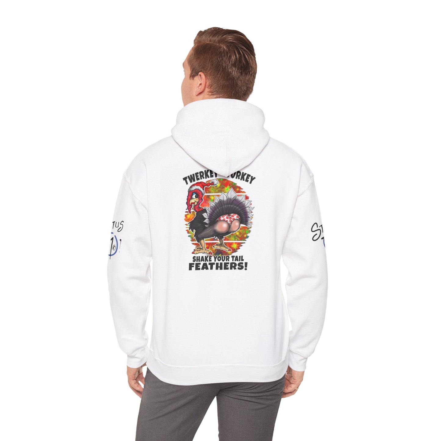 Christmas Twerking Turkey Hoodie — “Shake Tail Feathers” Funny Holiday Pullover