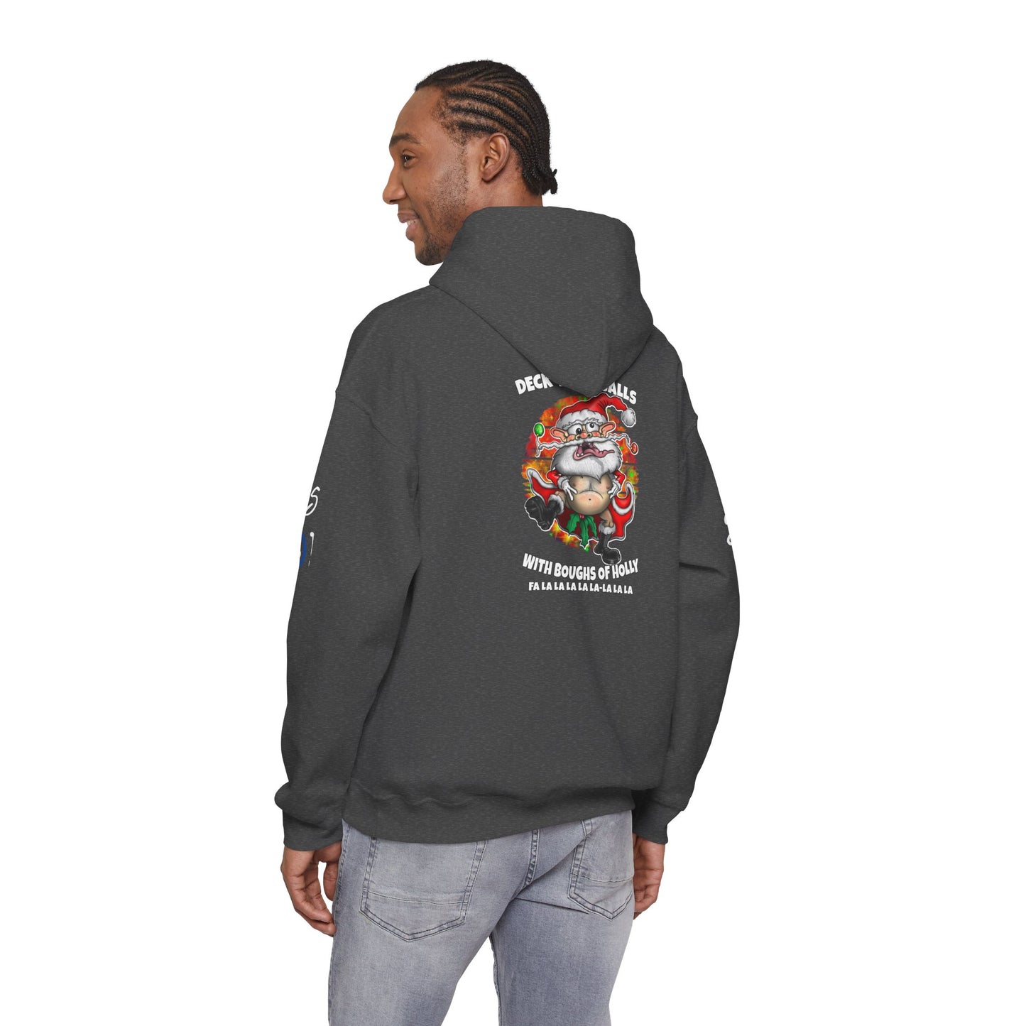Christmas Crazy Santa Hoodie — “Deck Your Balls” Funny Holiday Pullover