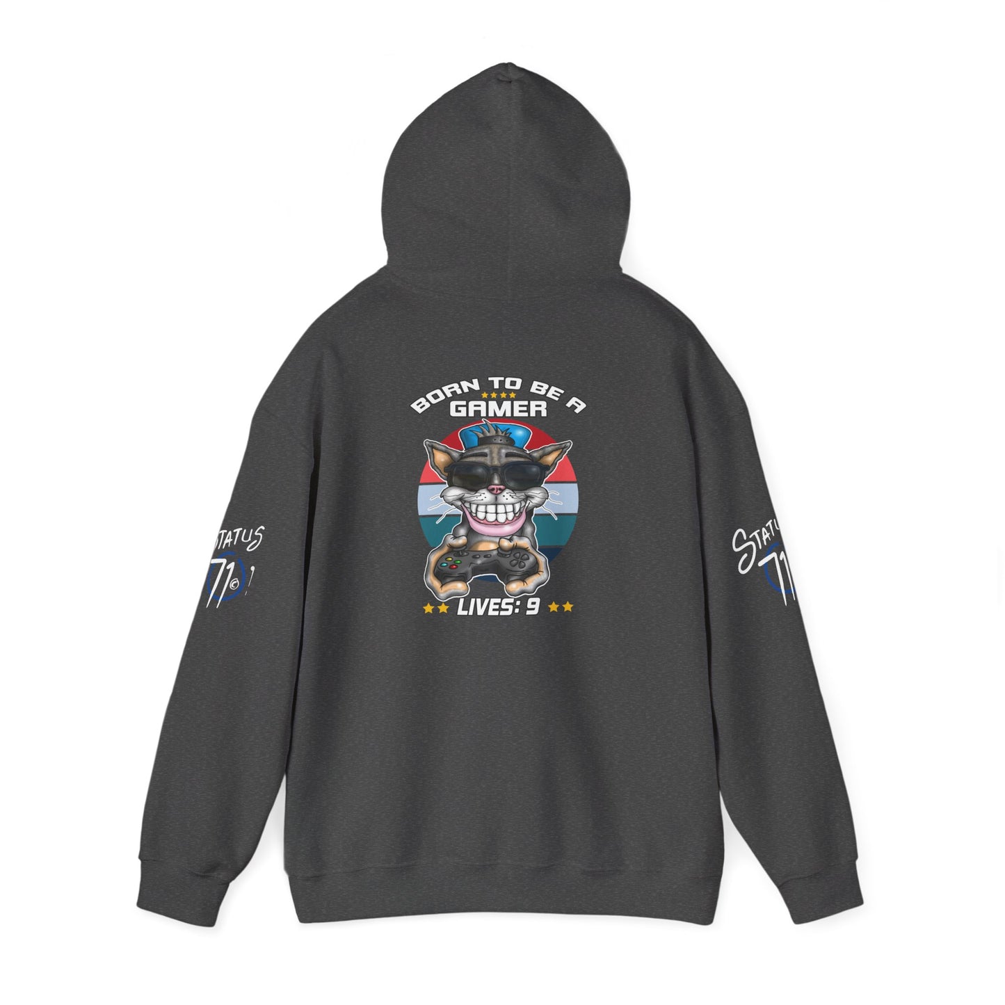 Gamer Cat Hoodie — Funny Gamer Cat Design on Back