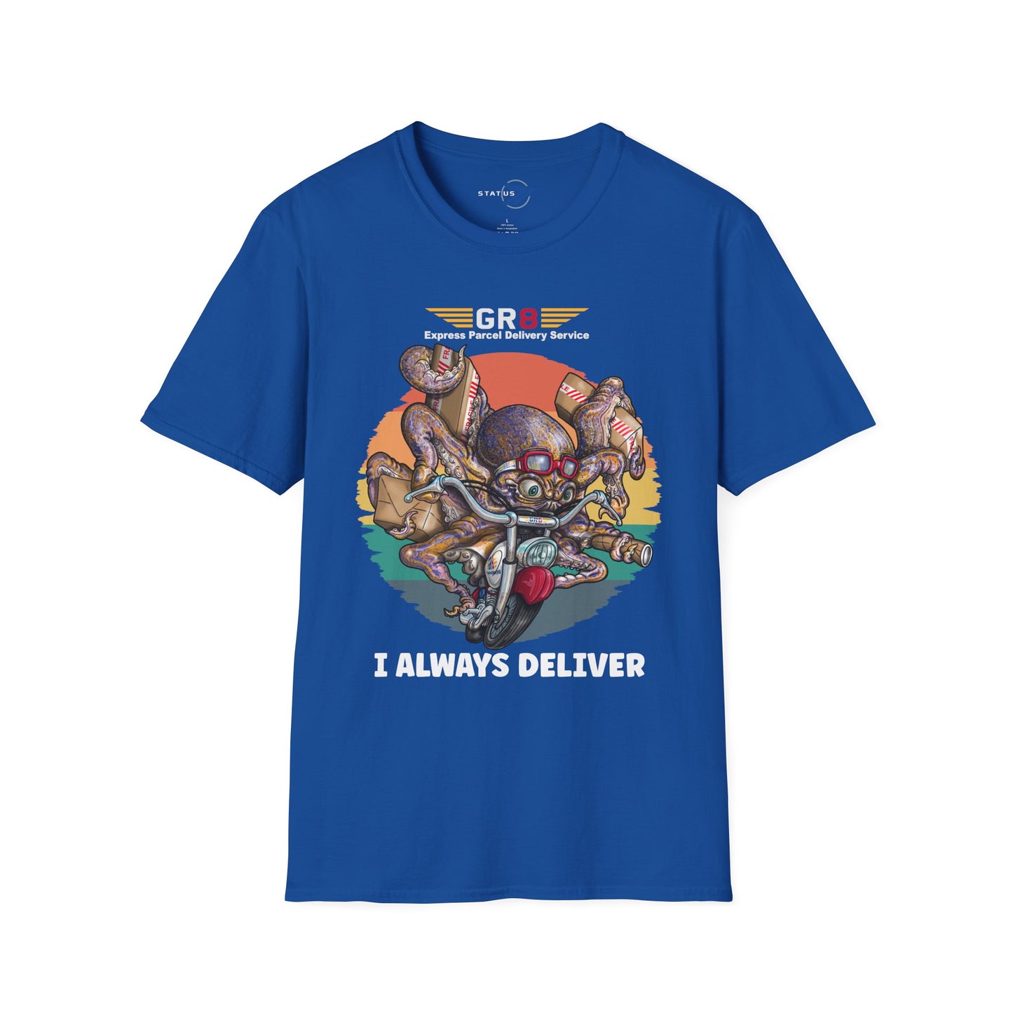 Delivery Octopus T-Shirt — "GR8 Express Parcel Delivery Service" Graphic Tee