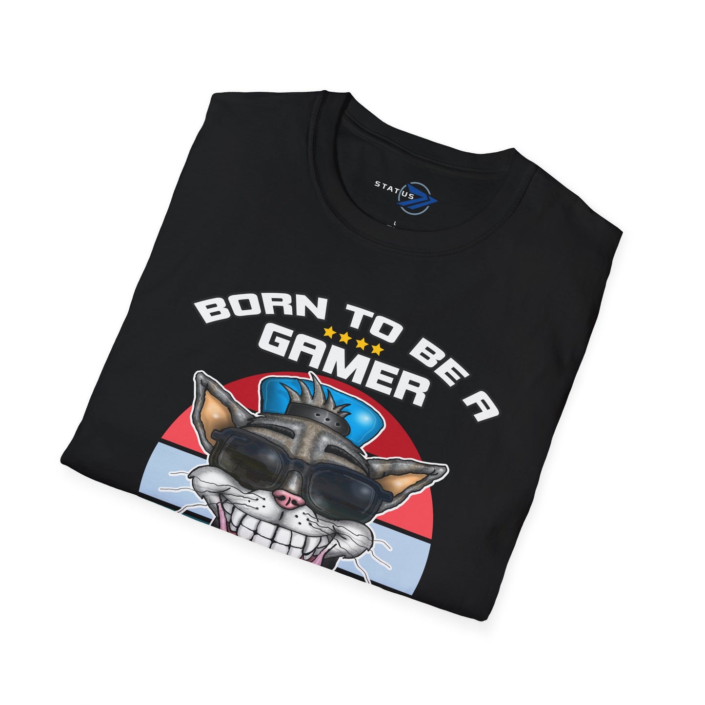 Gamer Cat T-Shirt – "Born to Be a Gamer" Retro Graphic (Lives: 9)
