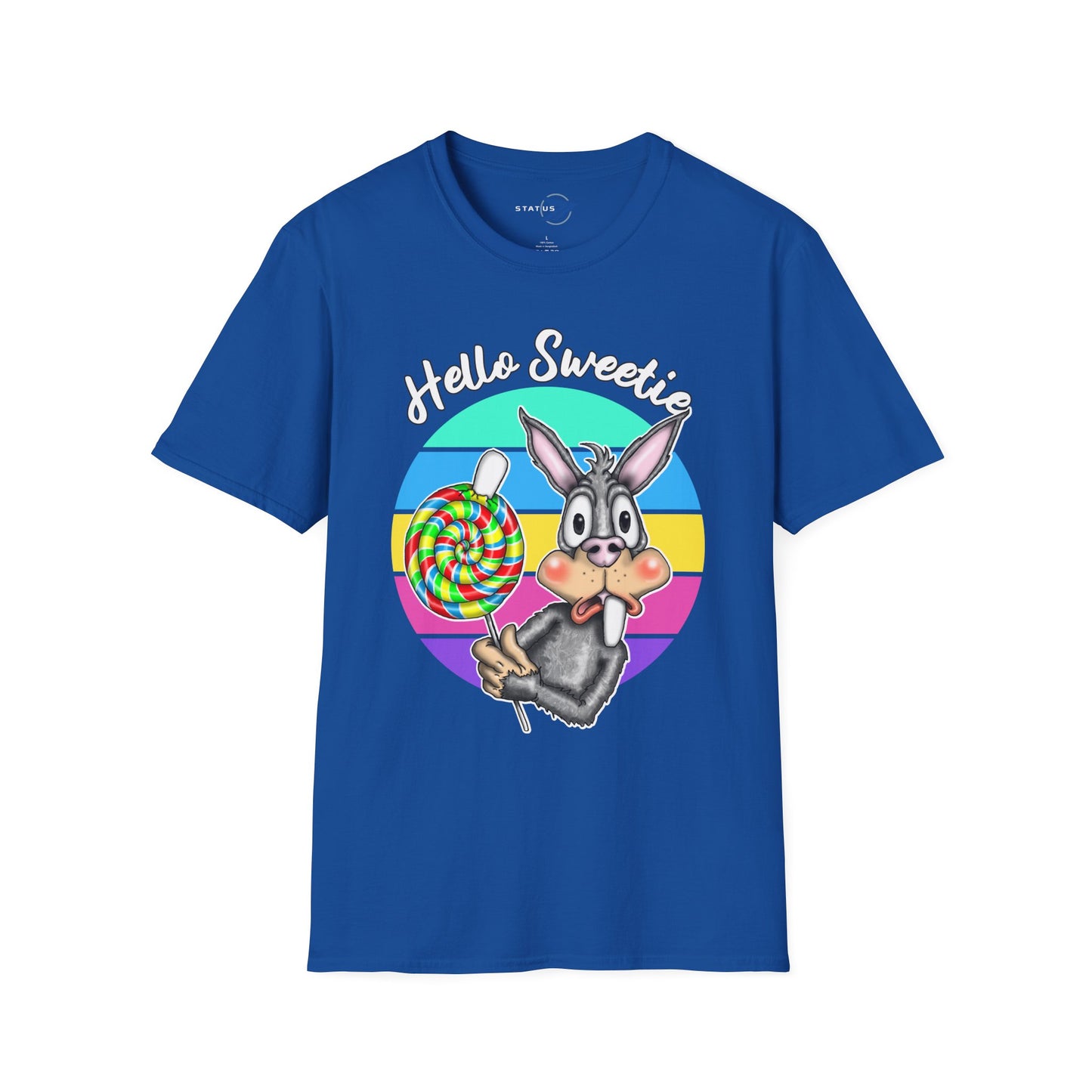 Hello Sweetie Bunny T-Shirt — Cute Rabbit with Lollipop Graphic