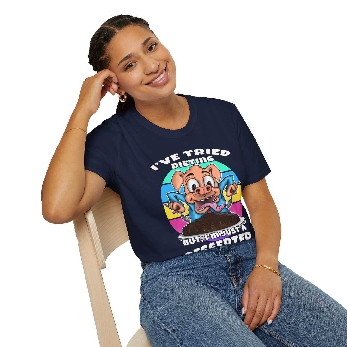 T-Shirt — "I've Tried Dieting But I'm Just a Desserter" Funny Pig Dessert Graphic Tee