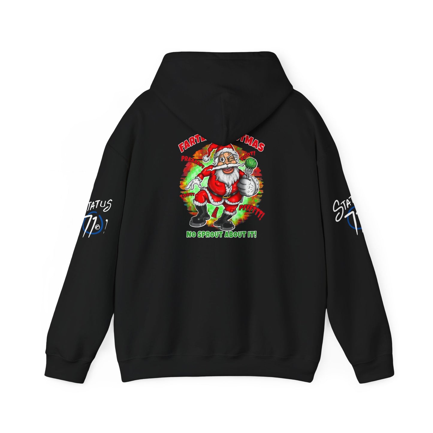 Farter Christmas Crazy Santa Hoodie — “No Sprout About It” Funny Holiday Pullover