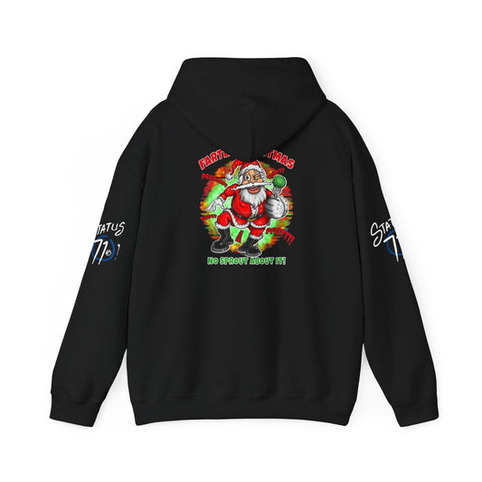 Farter Christmas Crazy Santa Hoodie — “No Sprout About It” Funny Holiday Pullover