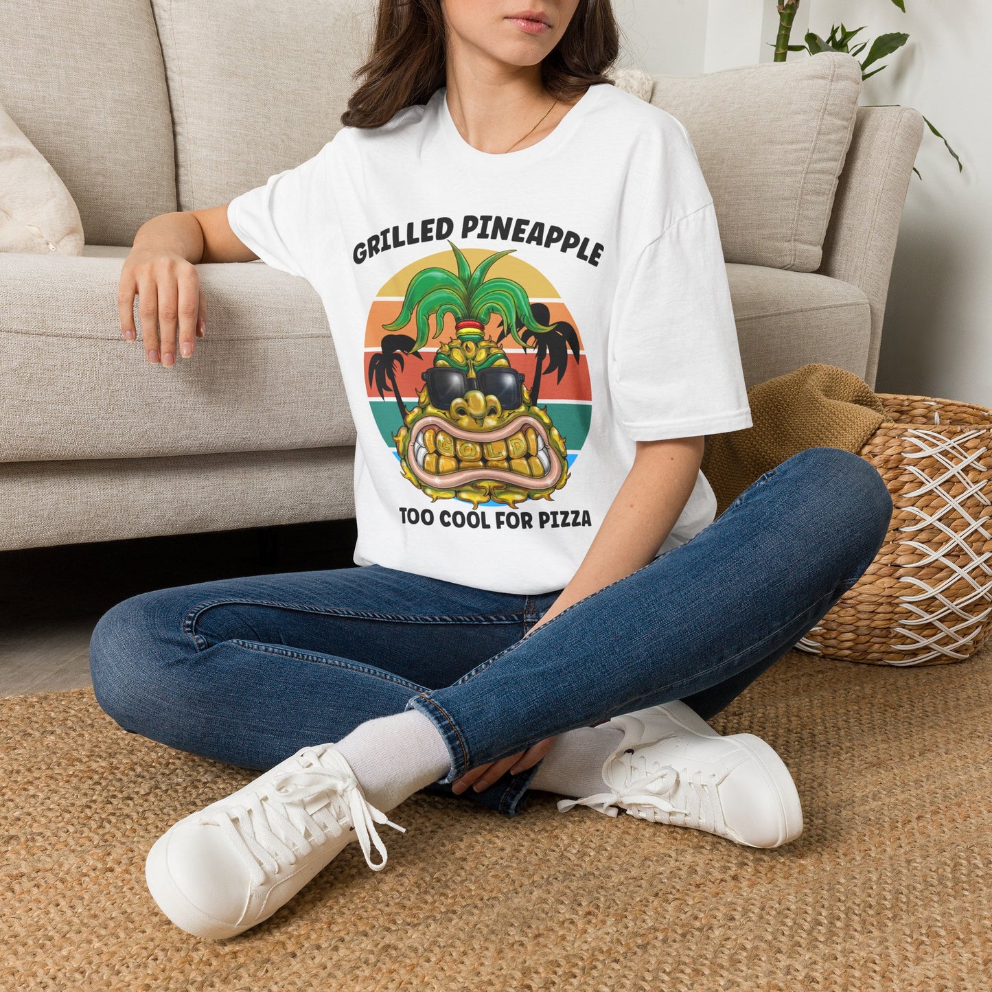 Grilled Pineapple T-Shirt — Retro Tropical Pizza Vibes