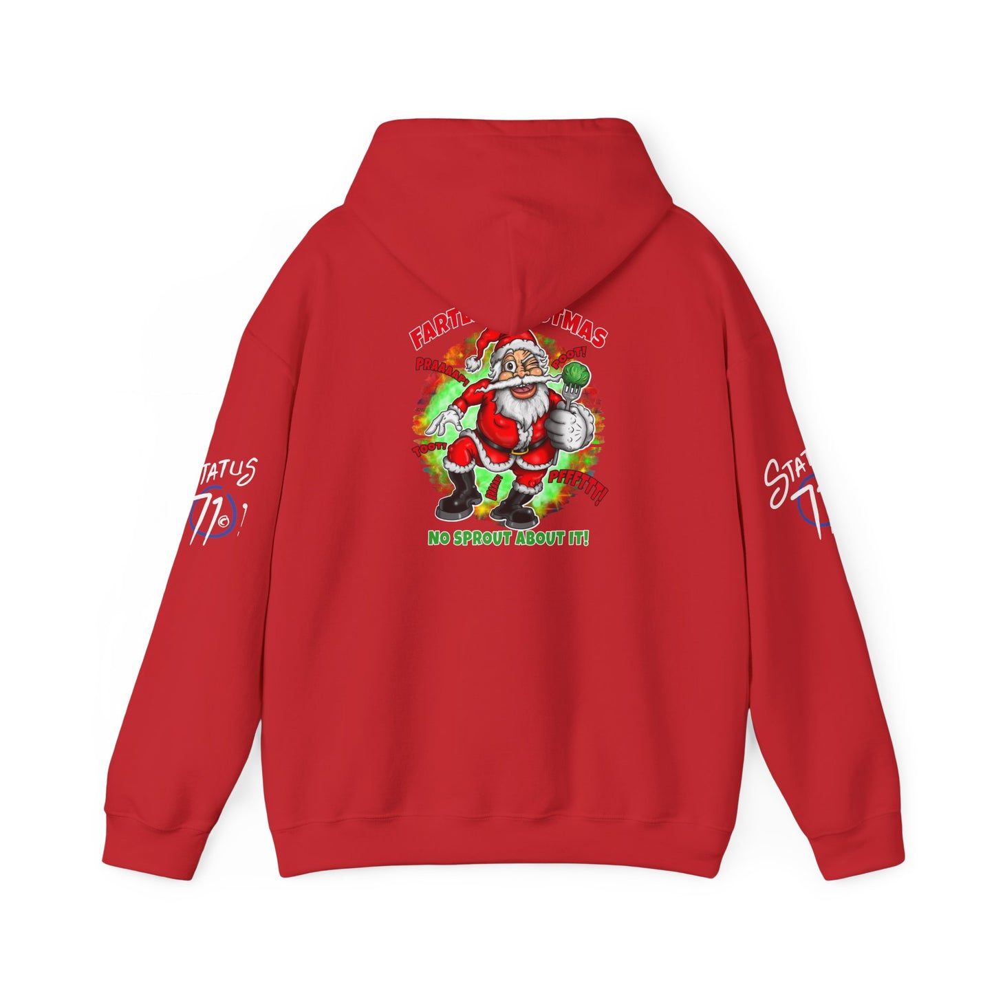Farter Christmas Crazy Santa Hoodie — “No Sprout About It” Funny Holiday Pullover