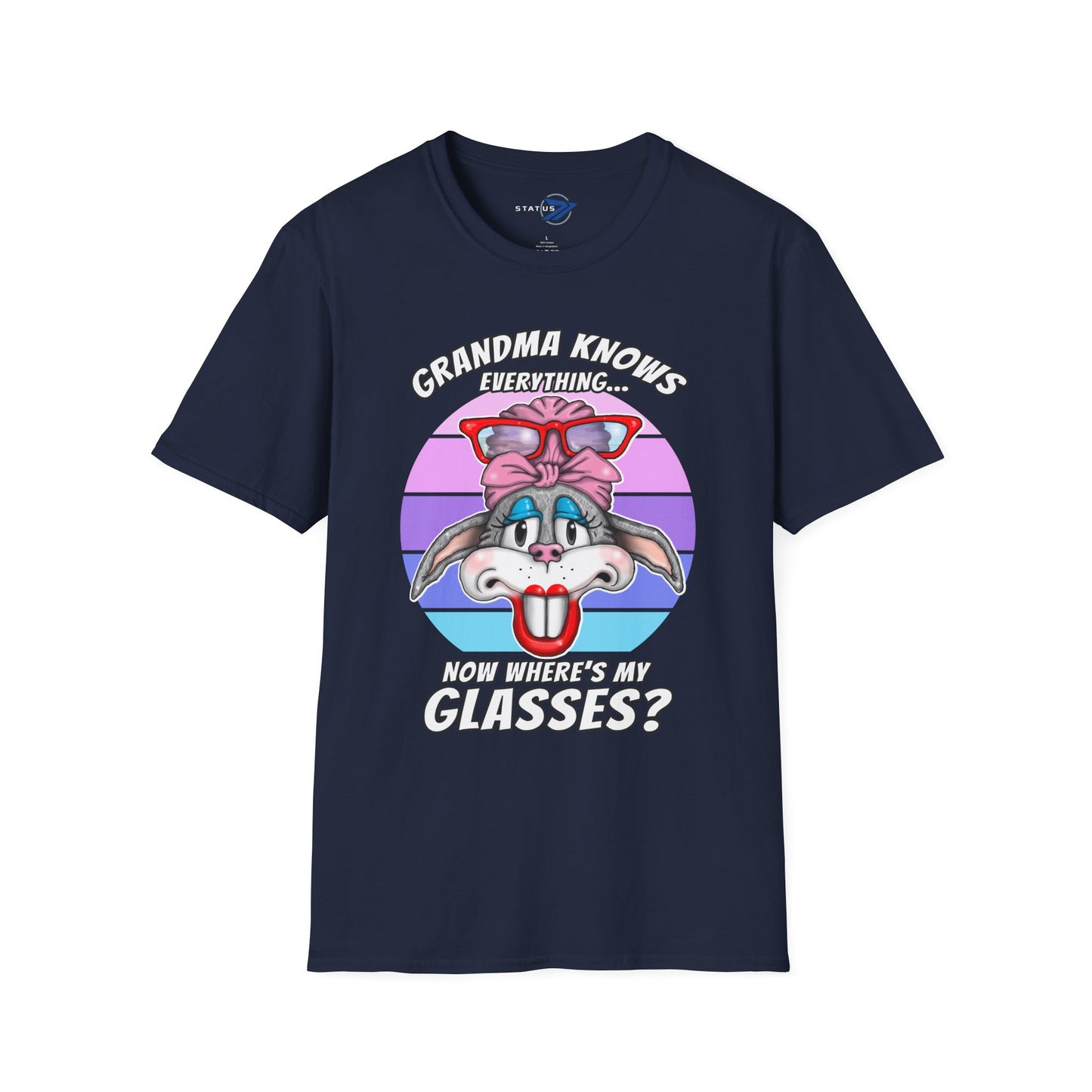 Grandma Knows Everything T-Shirt — Cute Bunny 'Now Where's My Glasses?' Gift