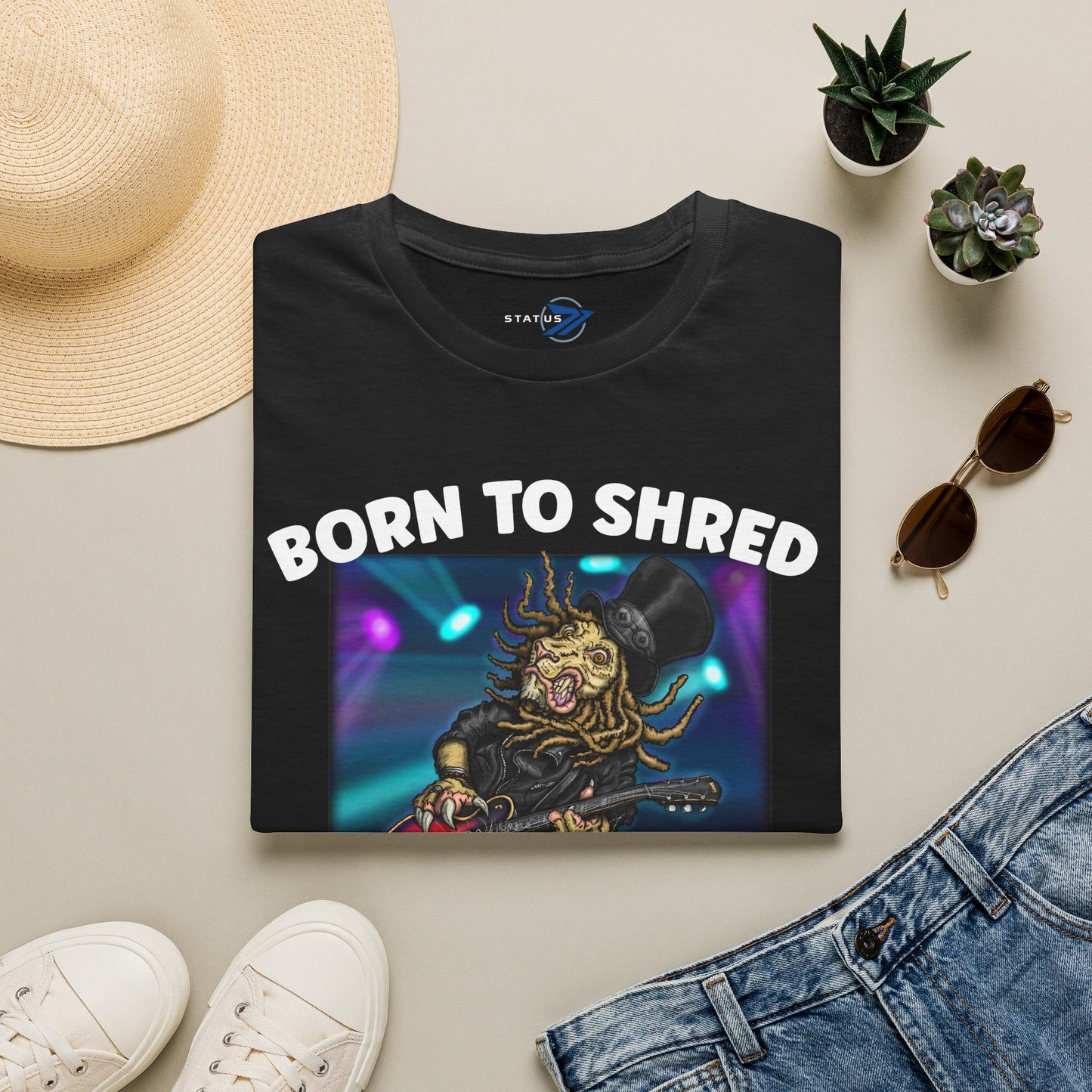 Born to Shred Guitar T-Shirt — Wild Riffs Rock Tee