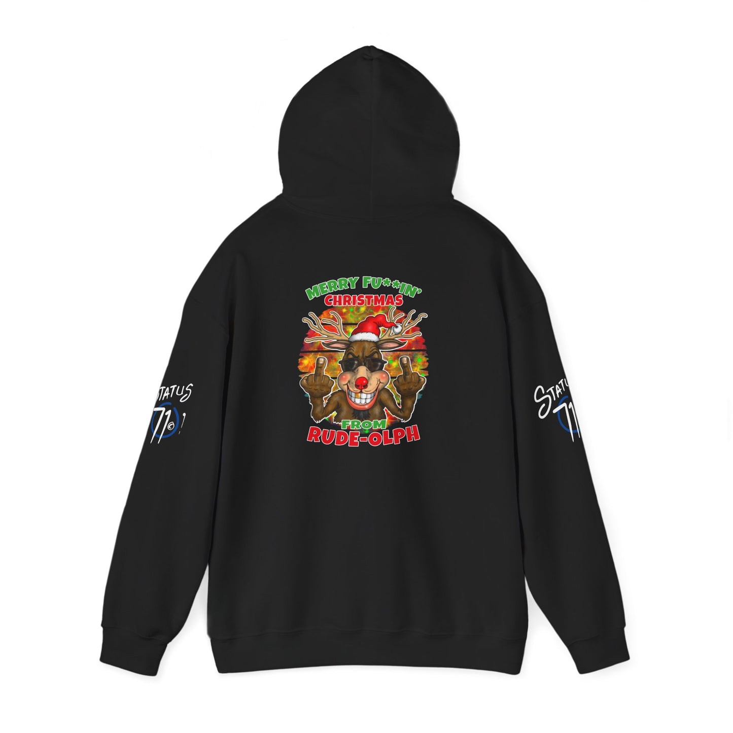 Christmas Rude Rudolph Reindeer Hoodie — Funny Holiday Pullover