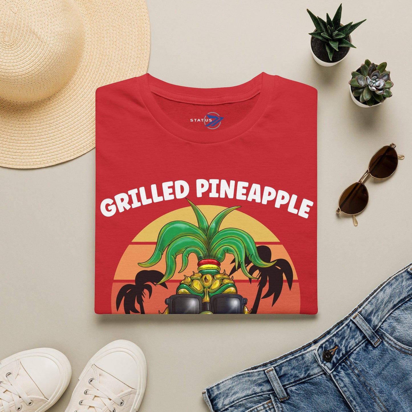 Grilled Pineapple T-Shirt — Retro Tropical Pizza Vibes