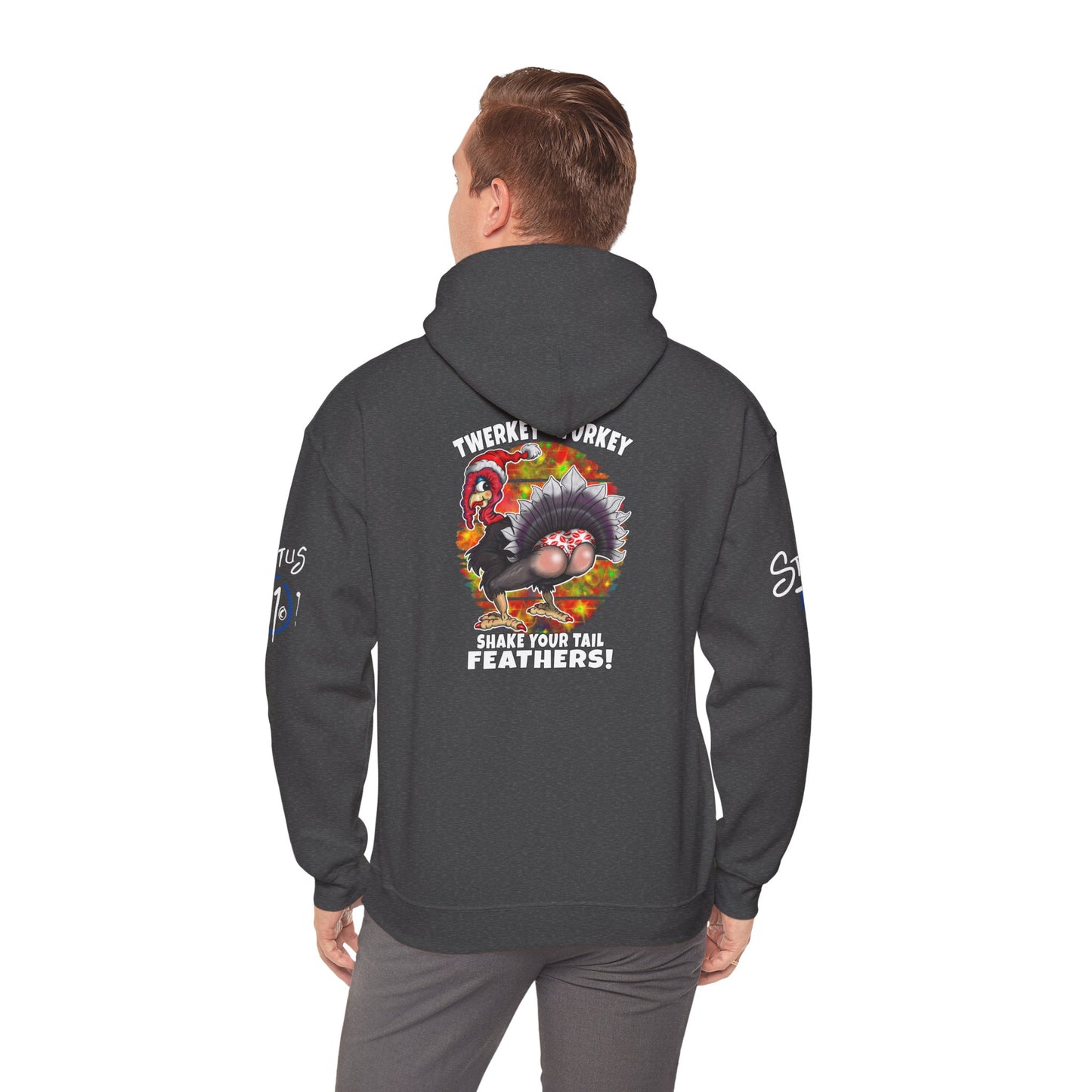 Christmas Twerking Turkey Hoodie — “Shake Tail Feathers” Funny Holiday Pullover