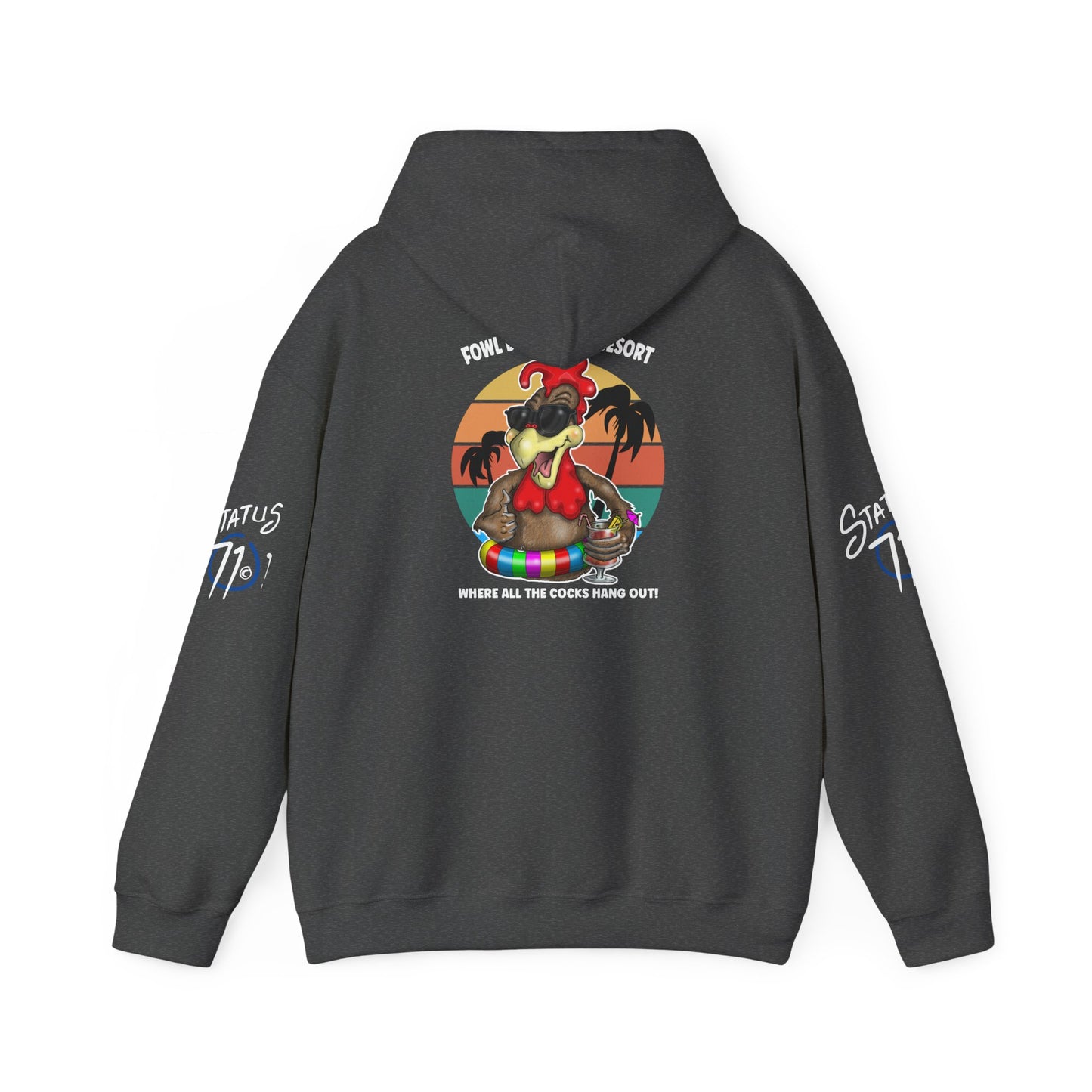 Funny Nudist Resort Hoodie — "Where All the Cocks Hang Out" Cheeky Summer Pullover