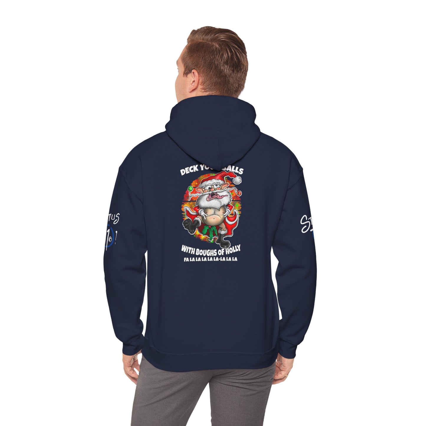 Christmas Crazy Santa Hoodie — “Deck Your Balls” Funny Holiday Pullover