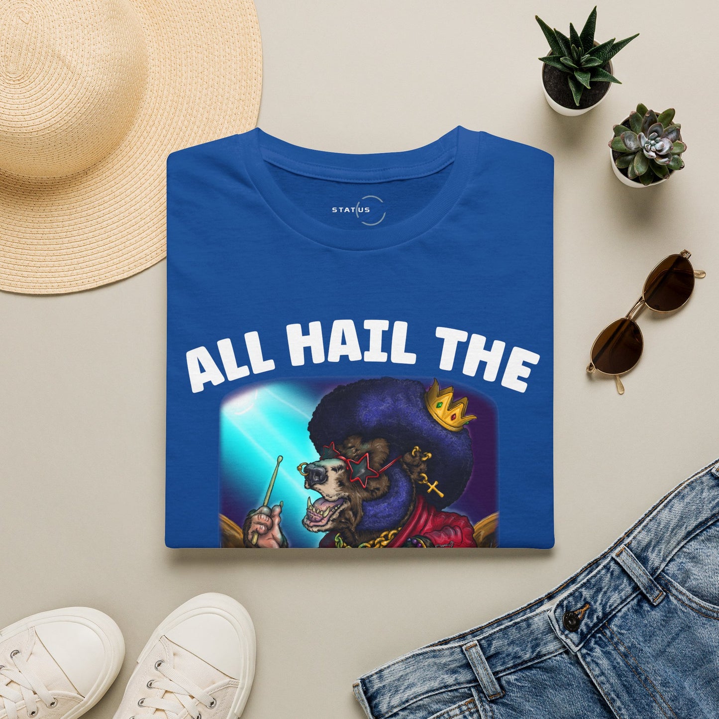 All Hail the Funking Drummer T-Shirt — Retro Funk Drum King Graphic Tee