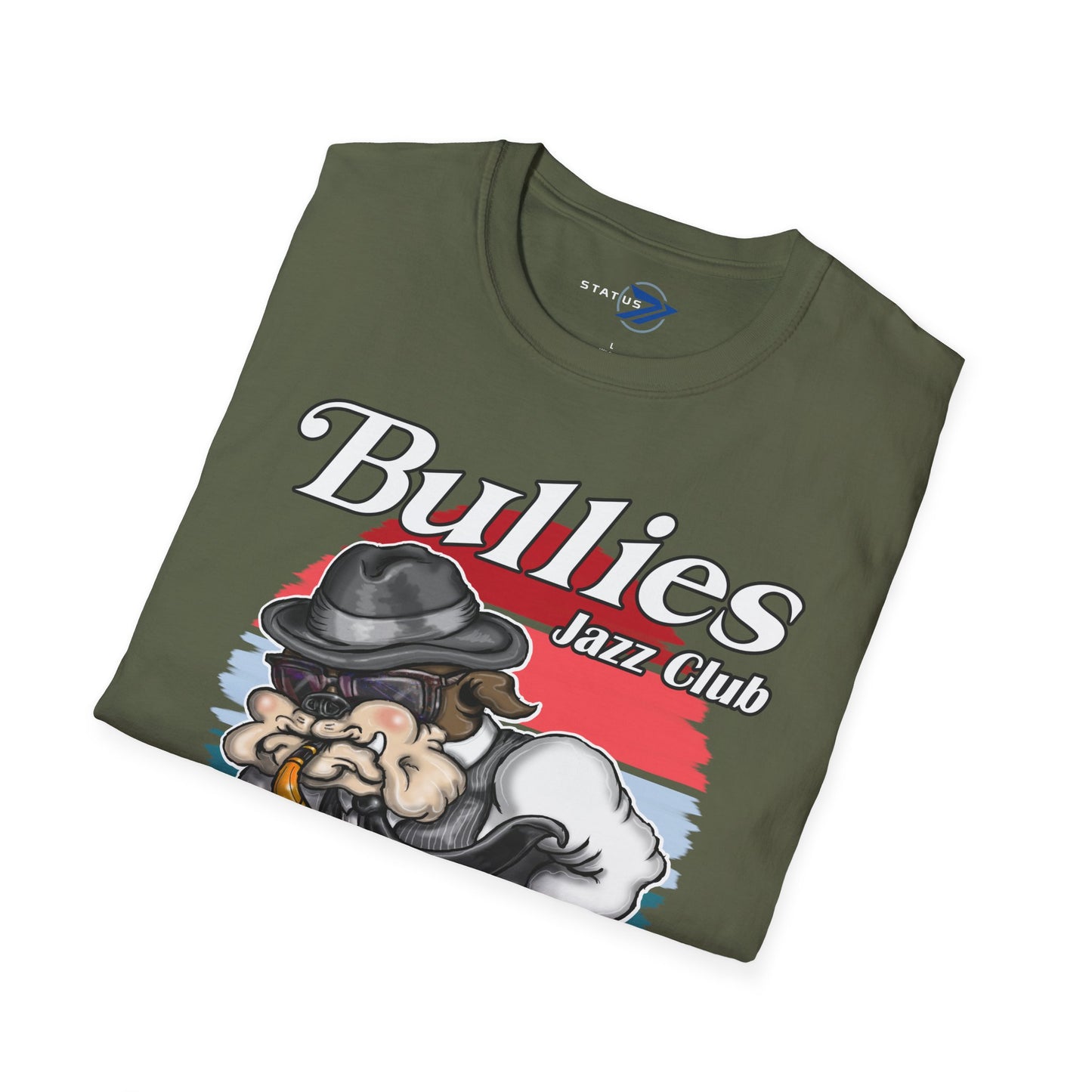 Bullies Jazz Club T-Shirt — "Guest Star Charlie Barker" Vintage Bull Dog Sax Player Tee