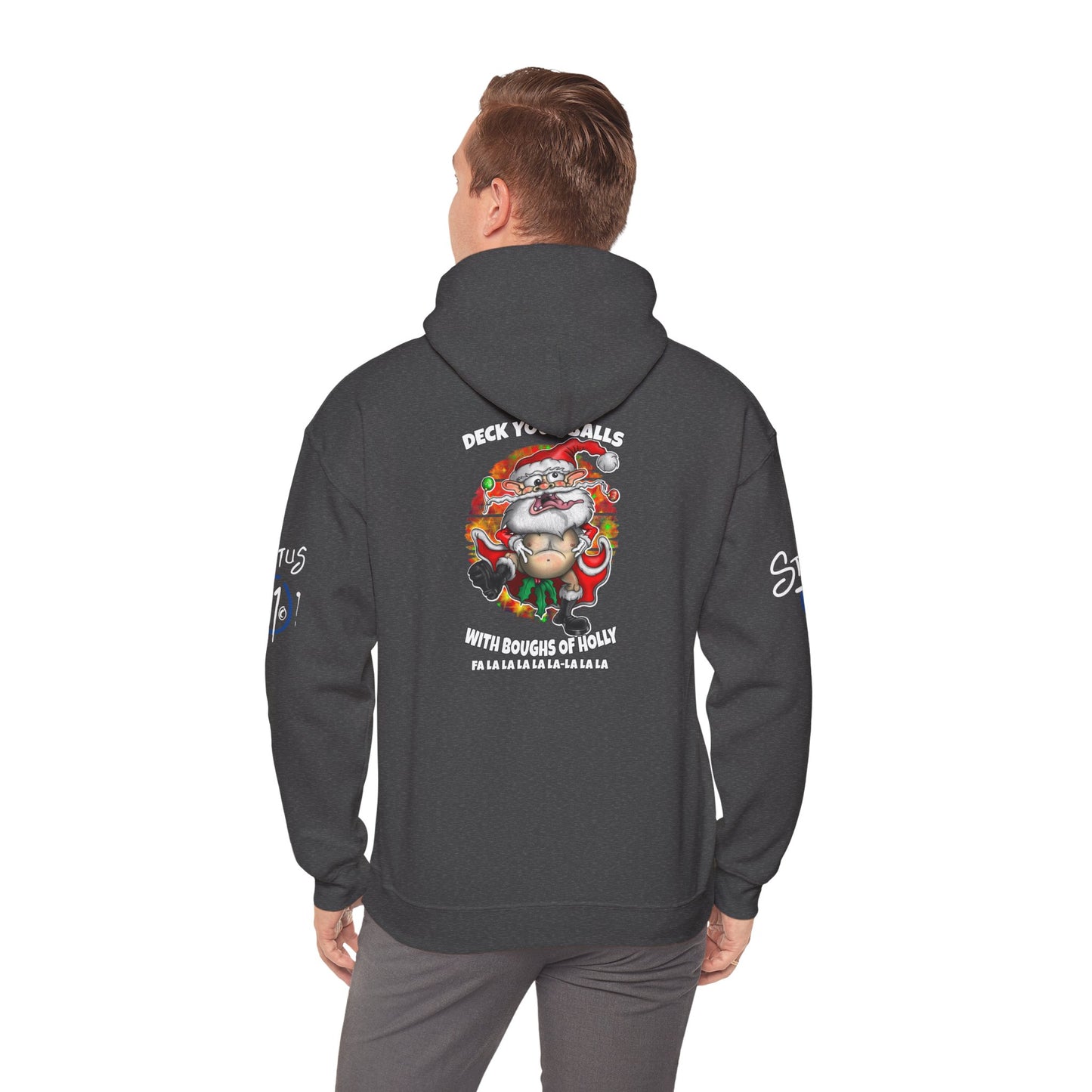 Christmas Crazy Santa Hoodie — “Deck Your Balls” Funny Holiday Pullover