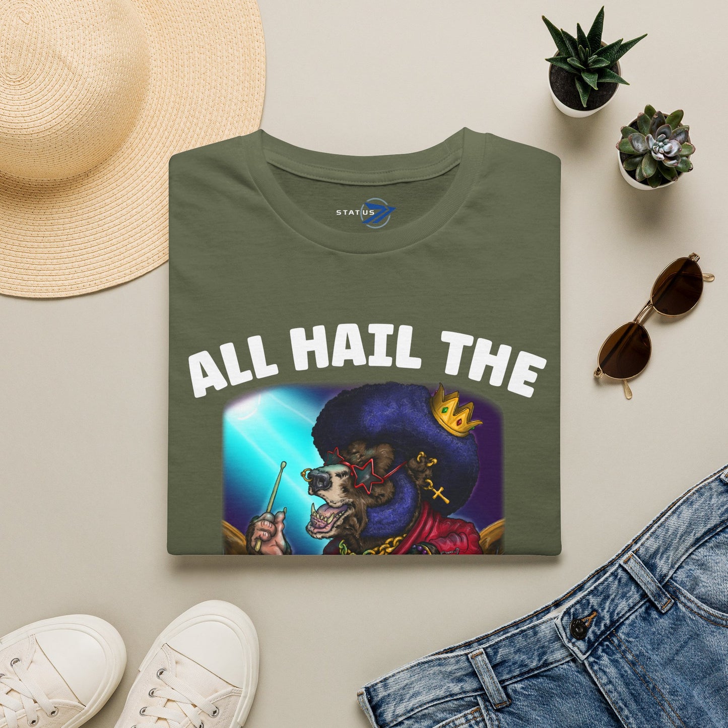 All Hail the Funking Drummer T-Shirt — Retro Funk Drum King Graphic Tee