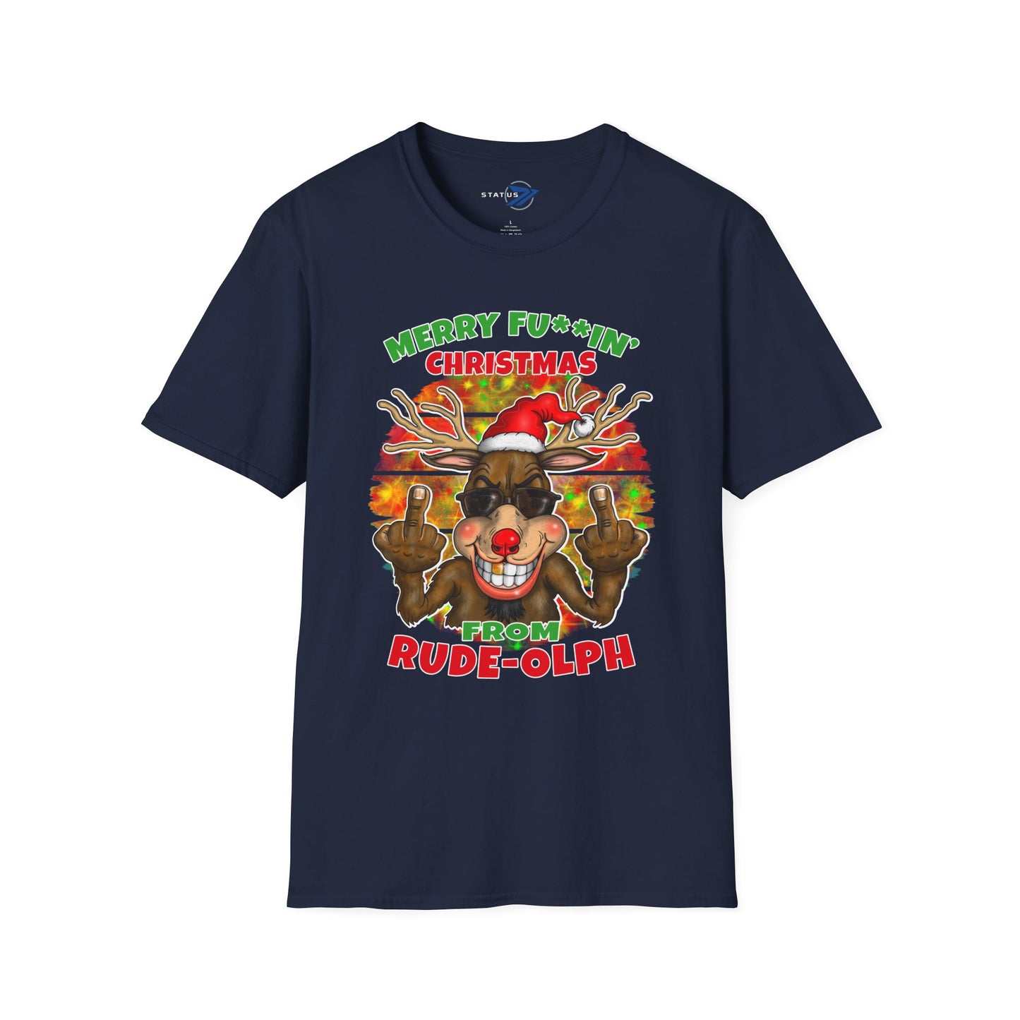 Rude-olph Christmas T-Shirt – Merry F***in' Christmas Funny Reindeer Tee