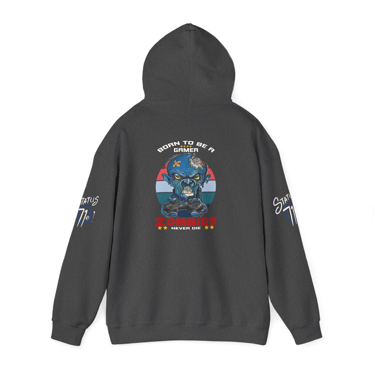 Funny Zombie Gaming Hoodie — Back Graphic Gaming Zombie Design