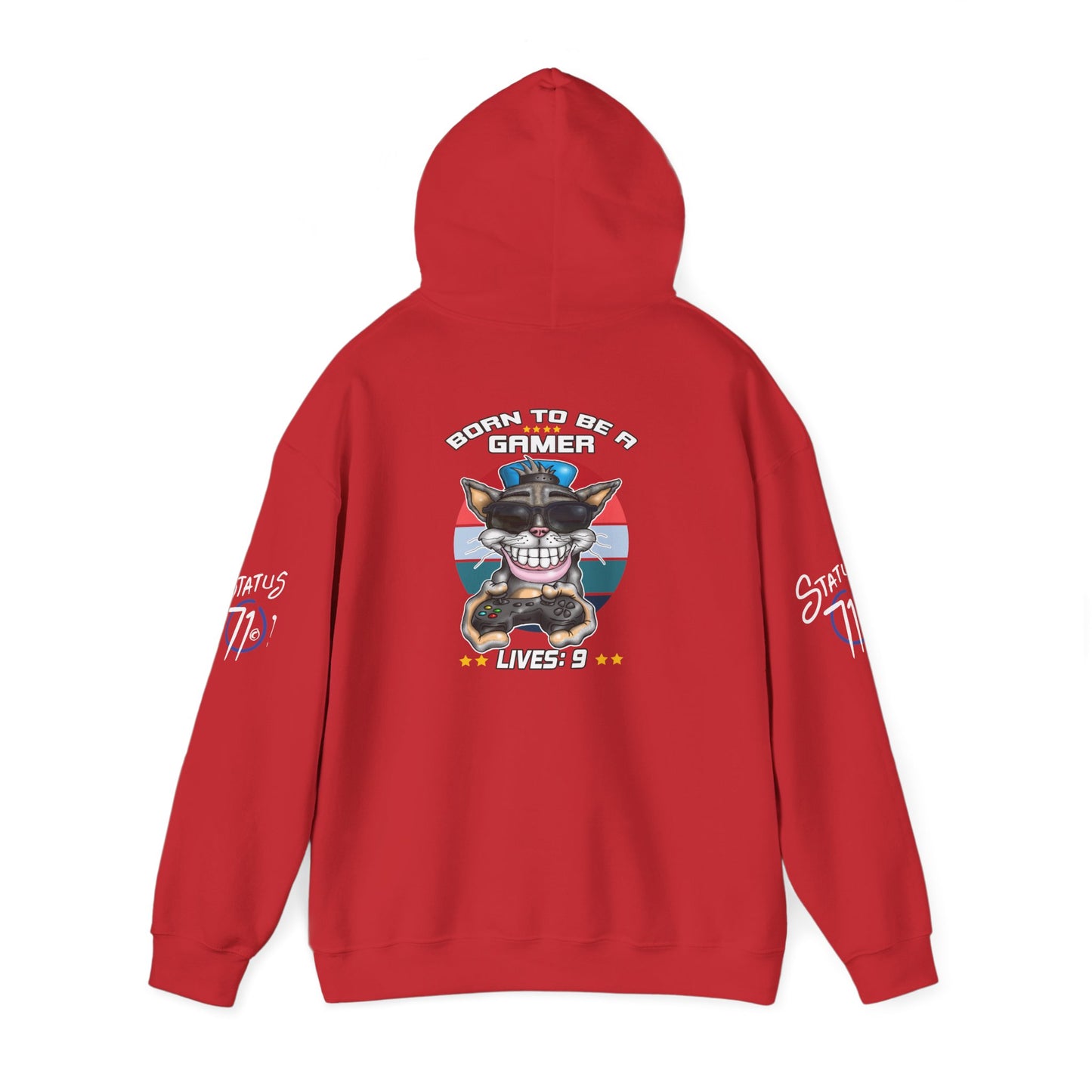 Gamer Cat Hoodie — Funny Gamer Cat Design on Back