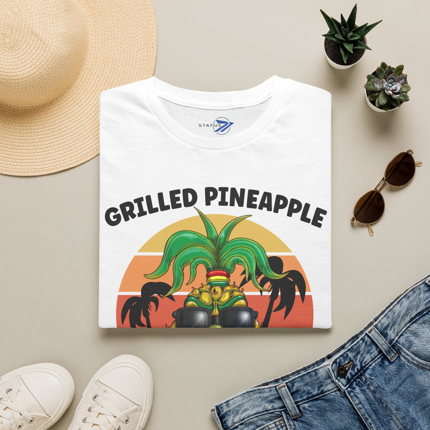 Grilled Pineapple T-Shirt — Retro Tropical Pizza Vibes