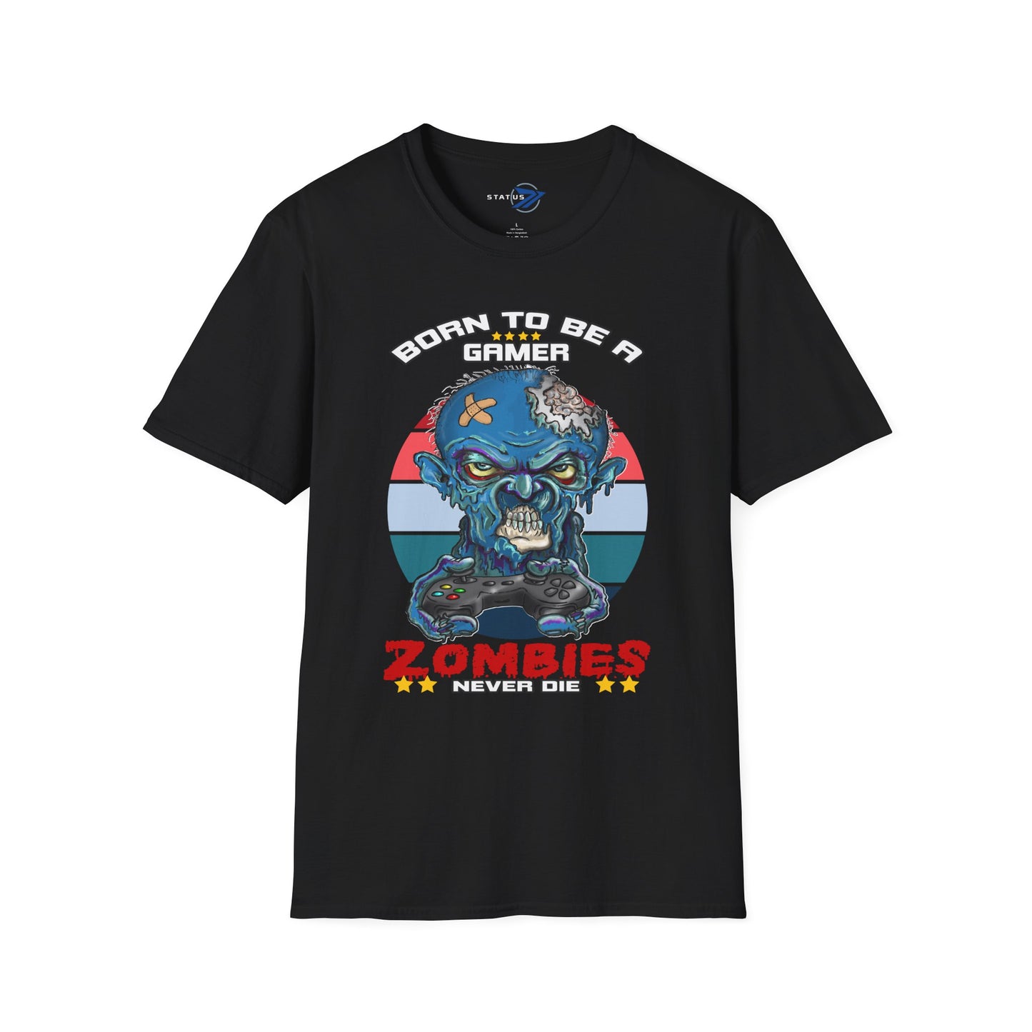 Zombie Gamer T-Shirt — "Born to Be a Gamer" Retro Horror Tee