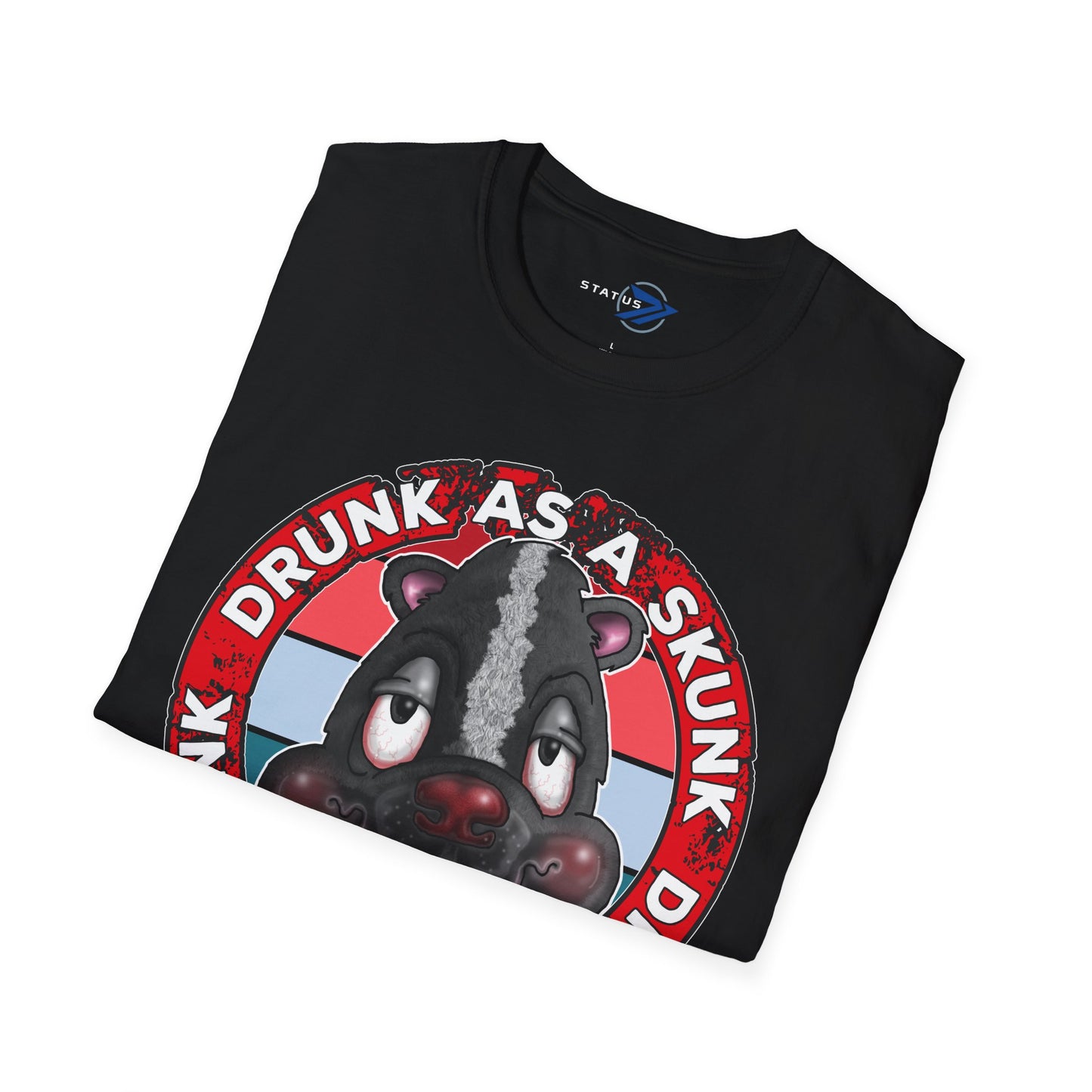 Drunk as a Skunk Graphic T-Shirt — Funny Skunk Cartoon Tee