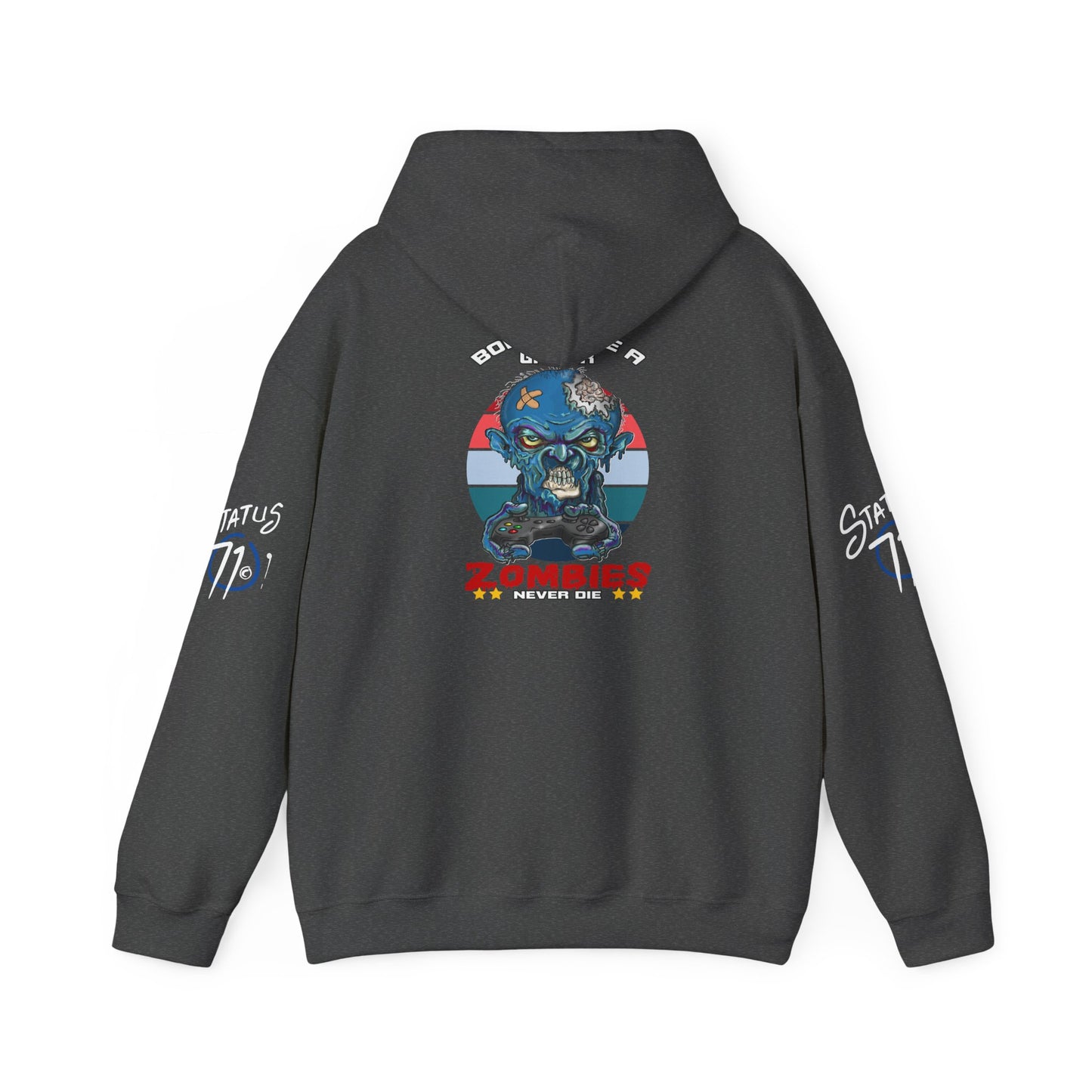 Funny Zombie Gaming Hoodie — Back Graphic Gaming Zombie Design