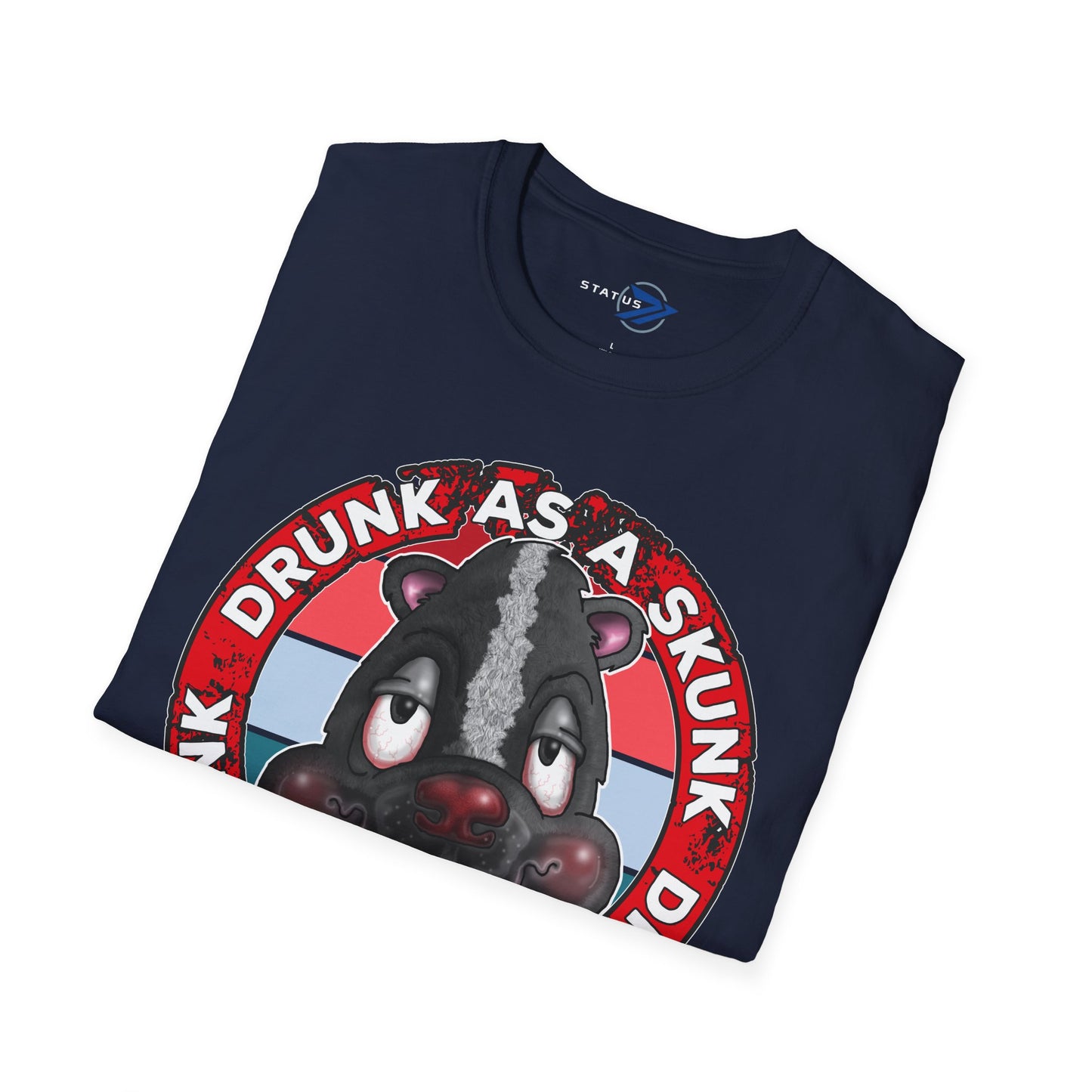 Drunk as a Skunk Graphic T-Shirt — Funny Skunk Cartoon Tee