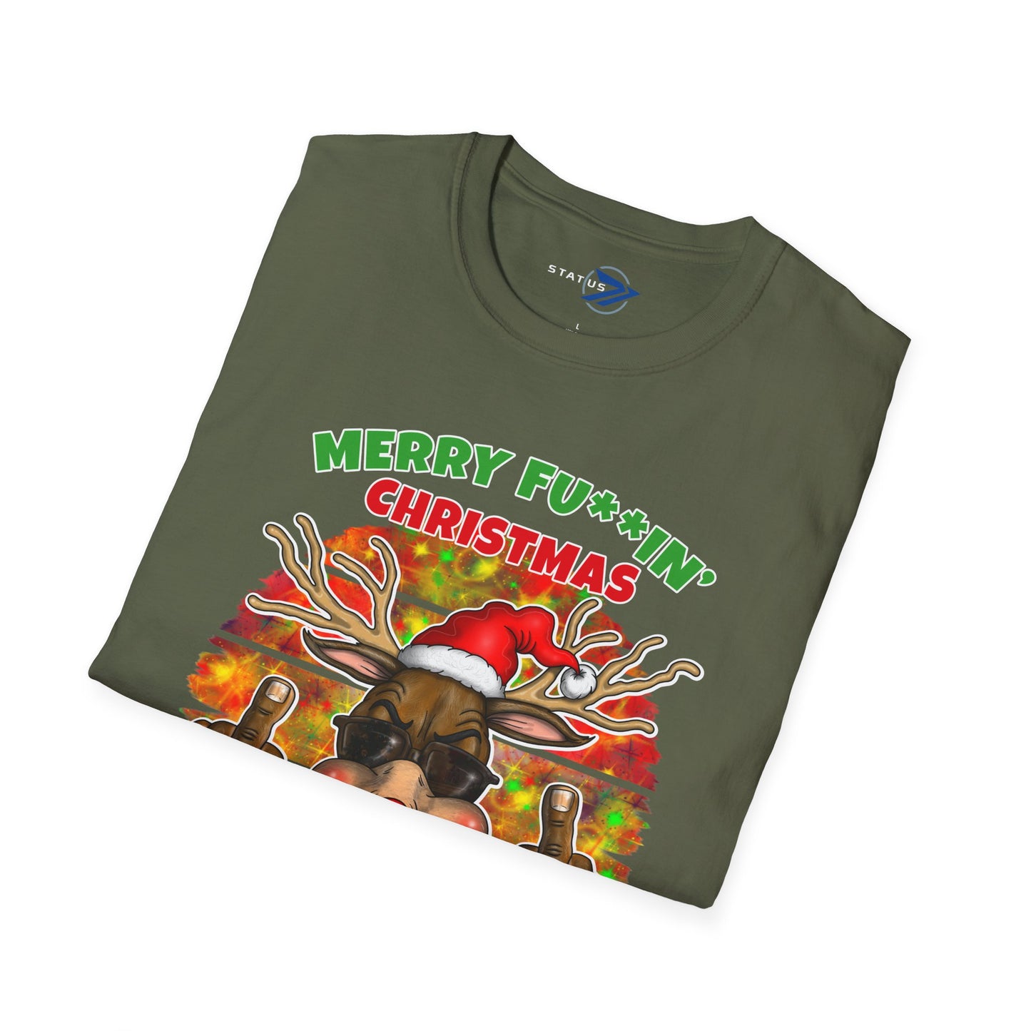 Rude-olph Christmas T-Shirt – Merry F***in' Christmas Funny Reindeer Tee