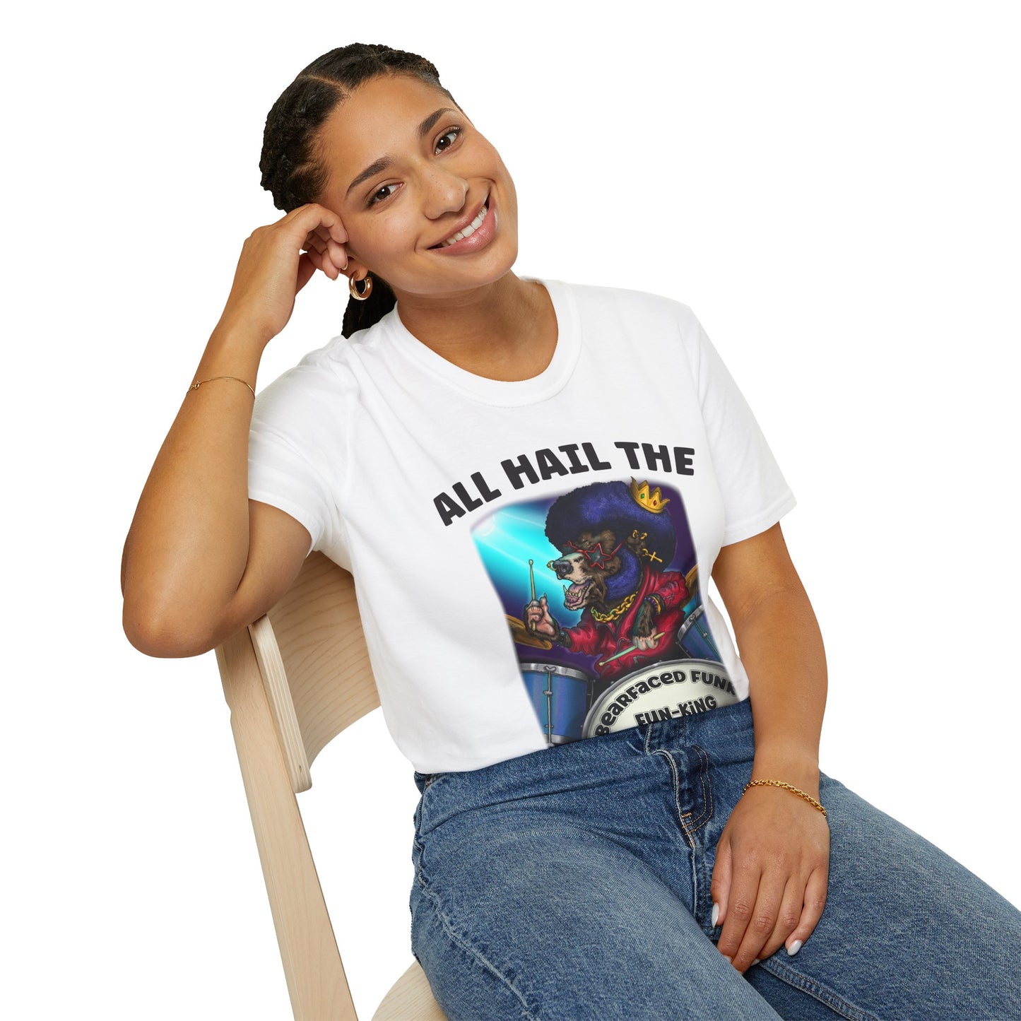 All Hail the Funking Drummer T-Shirt — Retro Funk Drum King Graphic Tee