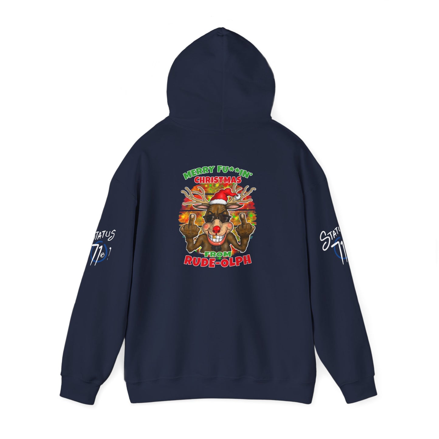 Christmas Rude Rudolph Reindeer Hoodie — Funny Holiday Pullover